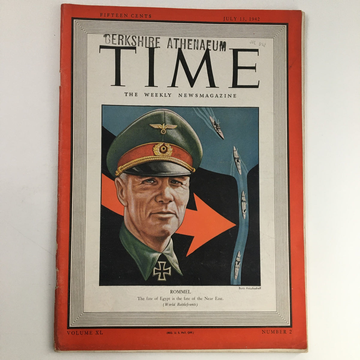 Time Magazine July 13 1942 Vol 40 #2 German General Erwin Rommel "Desert Fox"