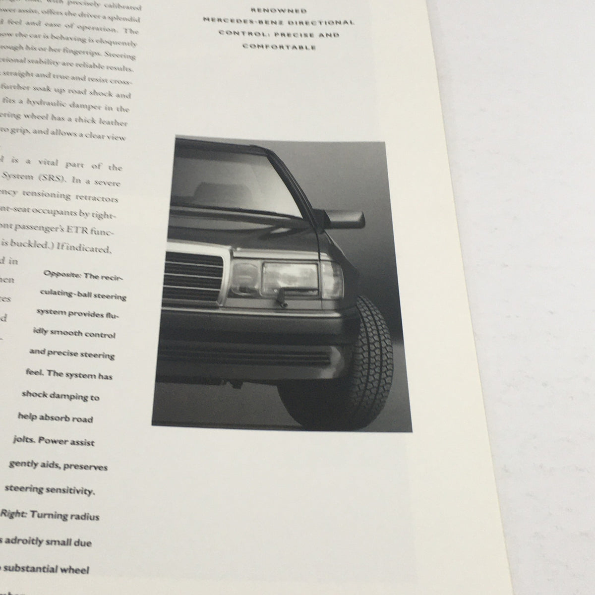 Interior view from the 1992 Mercedes-Benz 300-Class Dealership Car Auto Brochure Catalog highlighting vehicle features and design elements.