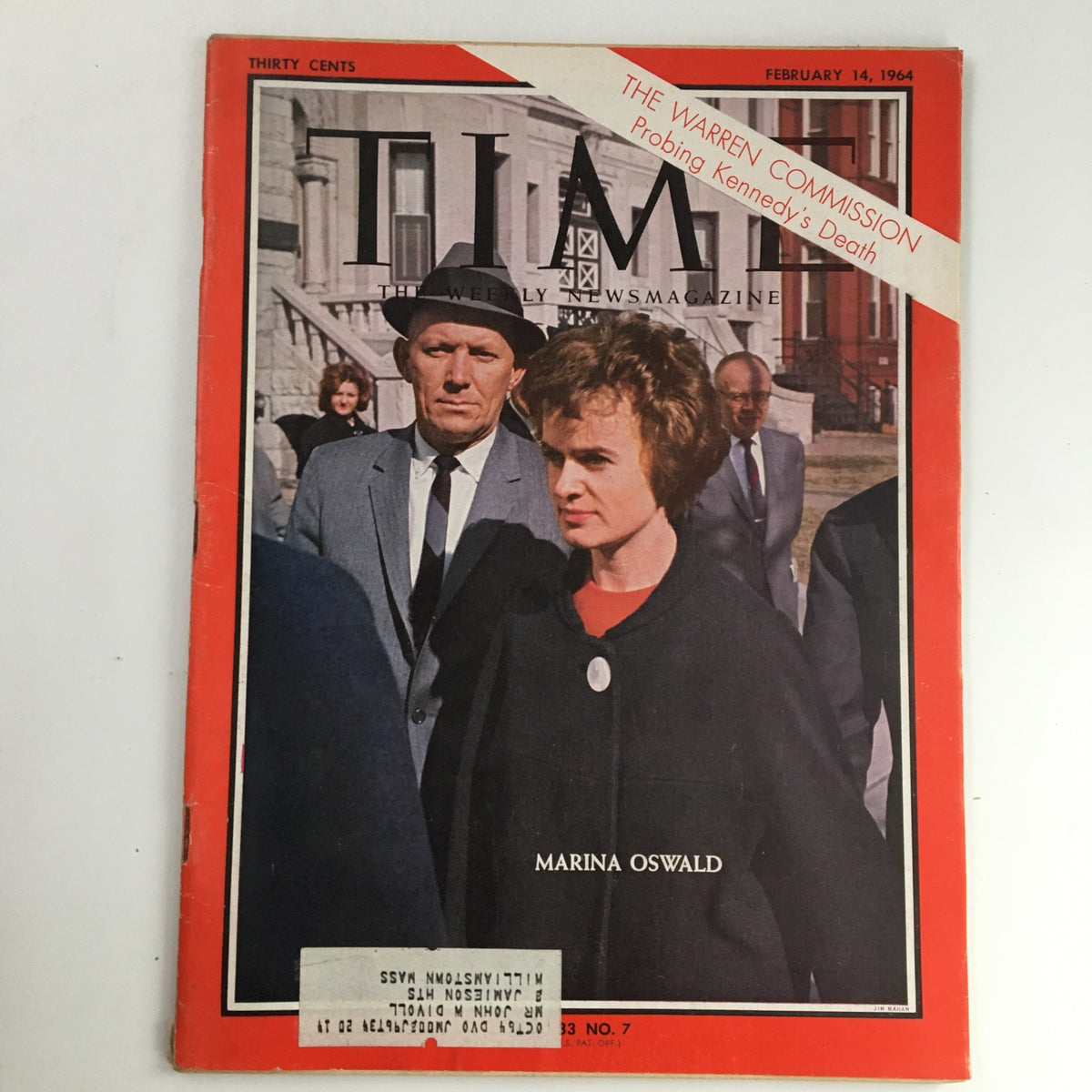 Time Magazine February 14 1964 Vol 83 #7 featuring Marina Oswald on the cover, highlighting the Warren Commission's investigation into Kennedy's assassination.