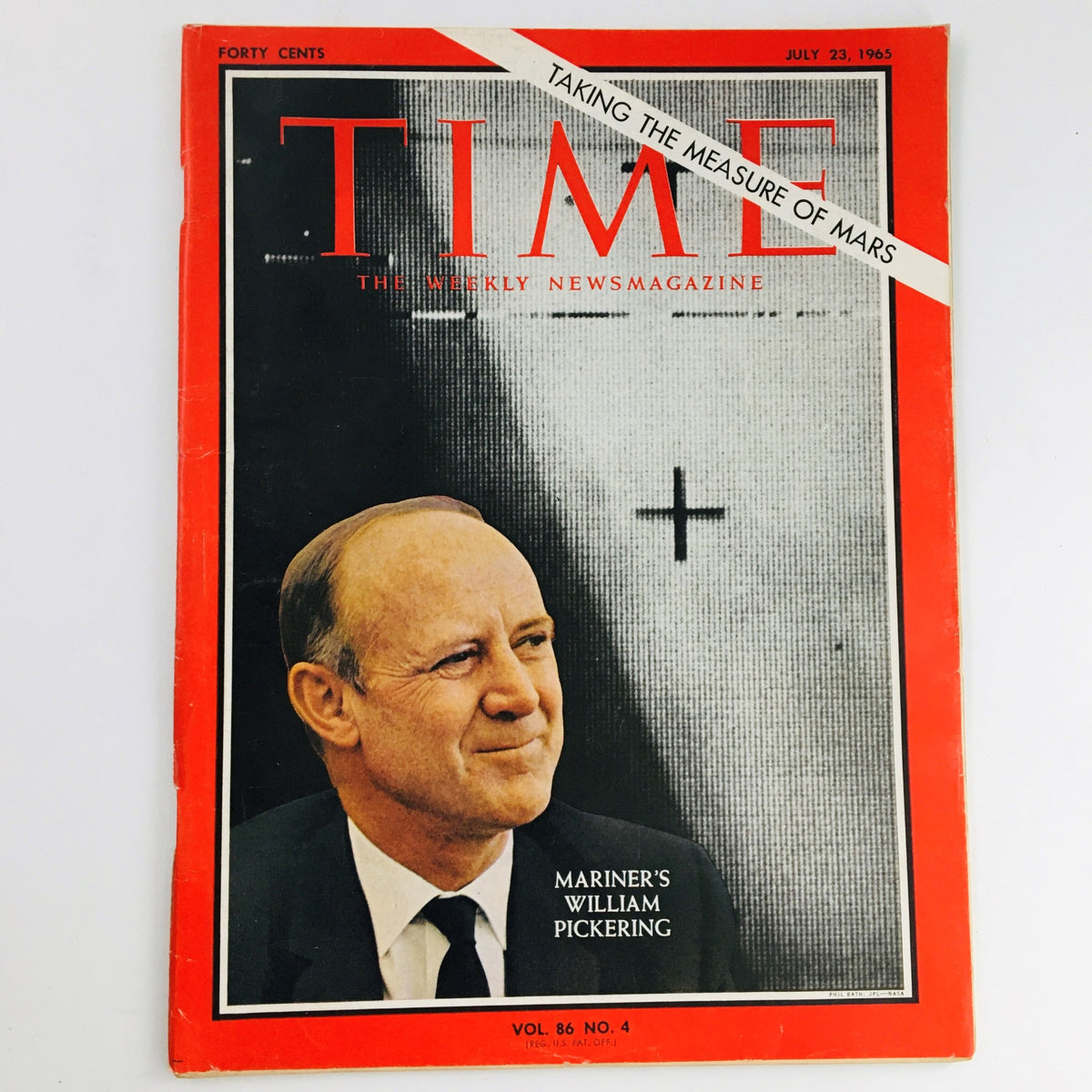 Cover of Time Magazine, July 23, 1965, Vol. 86, No. 4, featuring Mariner's William Pickering, no label present