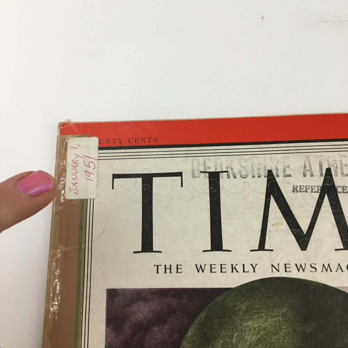 Close-up of the January 1, 1951 Time Magazine cover showing the date label and title, 'Time Magazine January 1 1951 Vol 57 #1 A Soldier is The Man of the Year.'