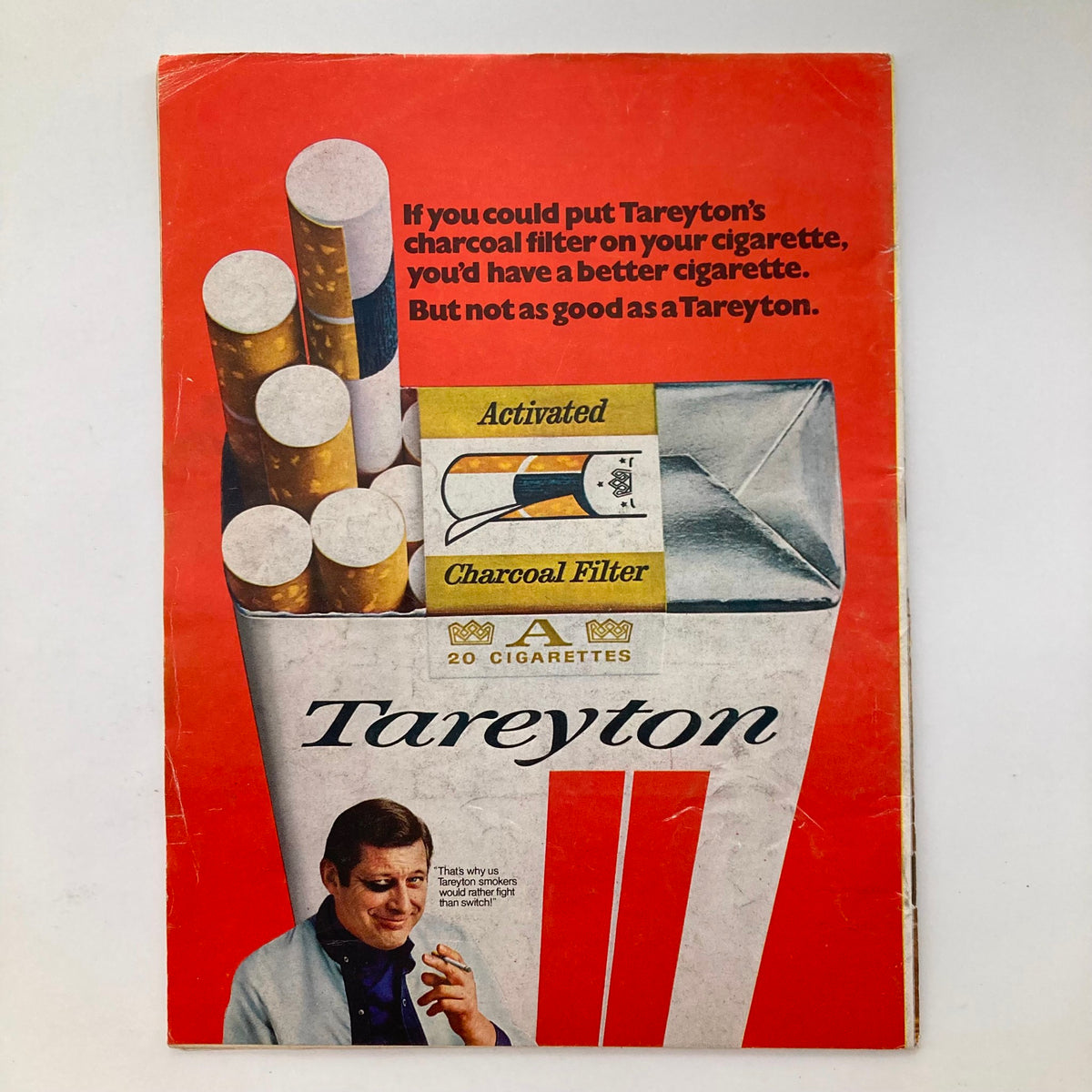 Back cover of VTG Newsweek Magazine August 31 1970, featuring an advertisement for Tareyton cigarettes.