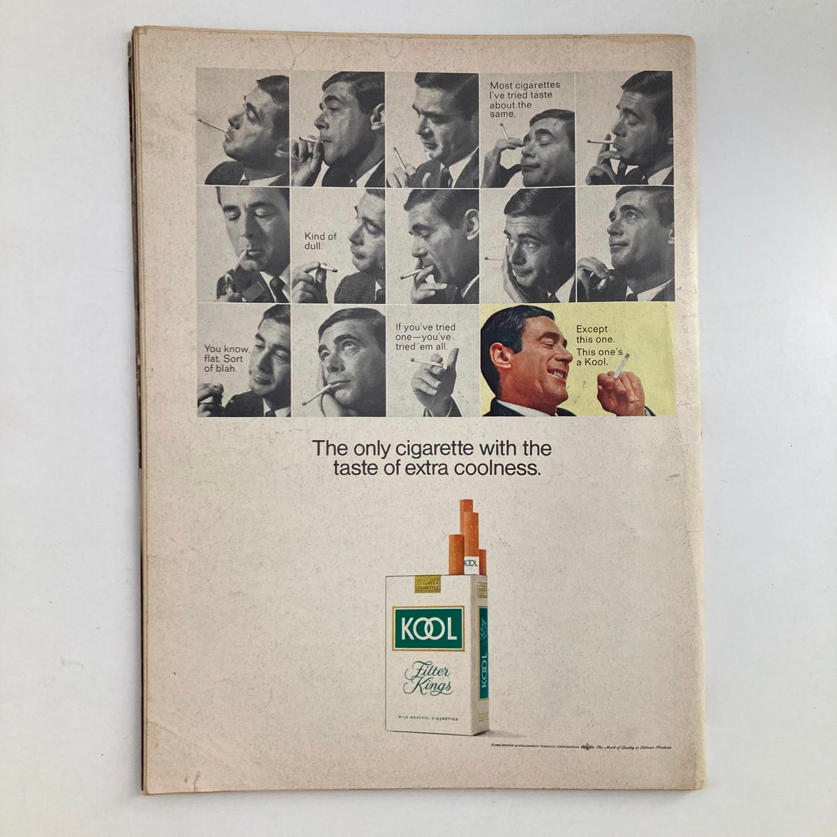 Back cover of the VTG Newsweek Magazine April 15 1968, showcasing an advertisement for KOOL cigarettes, highlighting 1960s advertising styles.