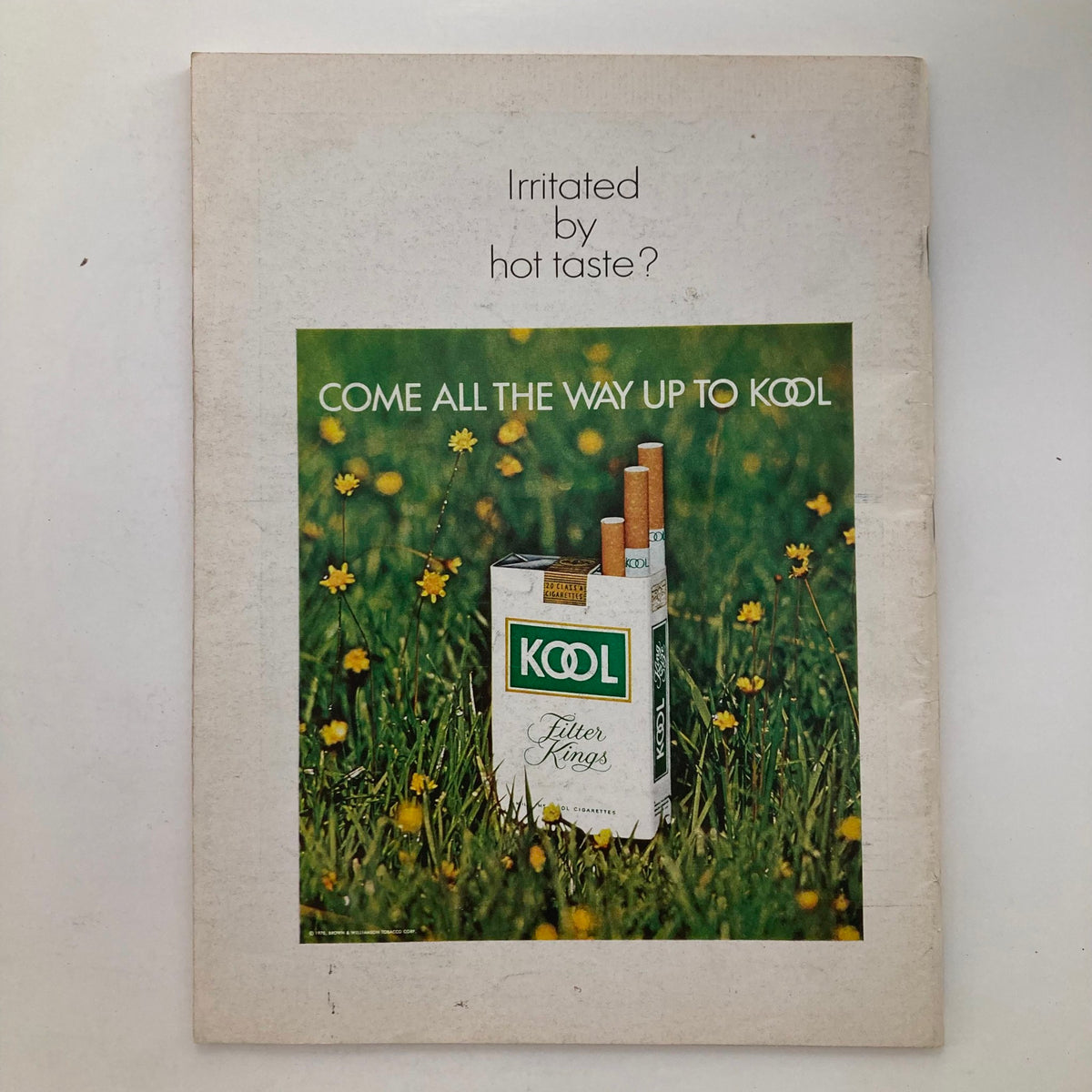 Back cover of the VTG Newsweek Magazine June 1 1970 featuring an advertisement for Kool cigarettes with a nature background, emphasizing a vintage style.