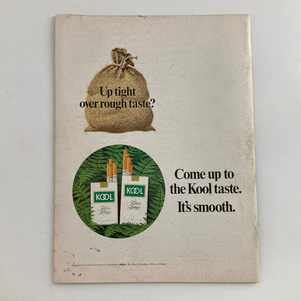 Back cover of VTG Newsweek Magazine January 27 1969 with an advertisement for Kool cigarettes.