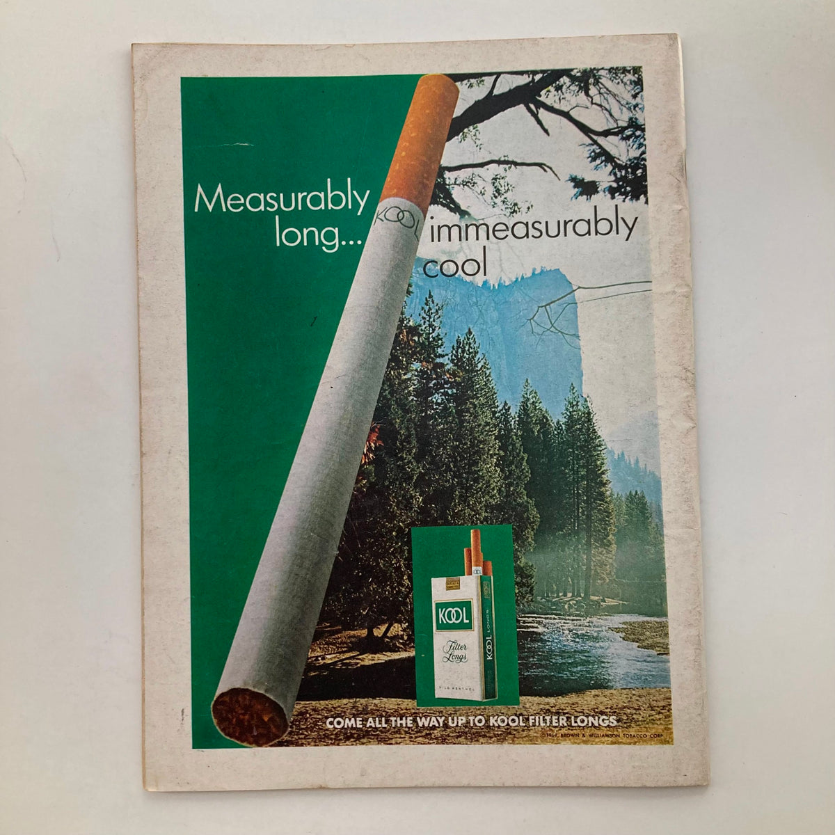 Advertisement page from VTG Newsweek Magazine September 8, 1969 promoting Kool Filter Longs cigarettes.