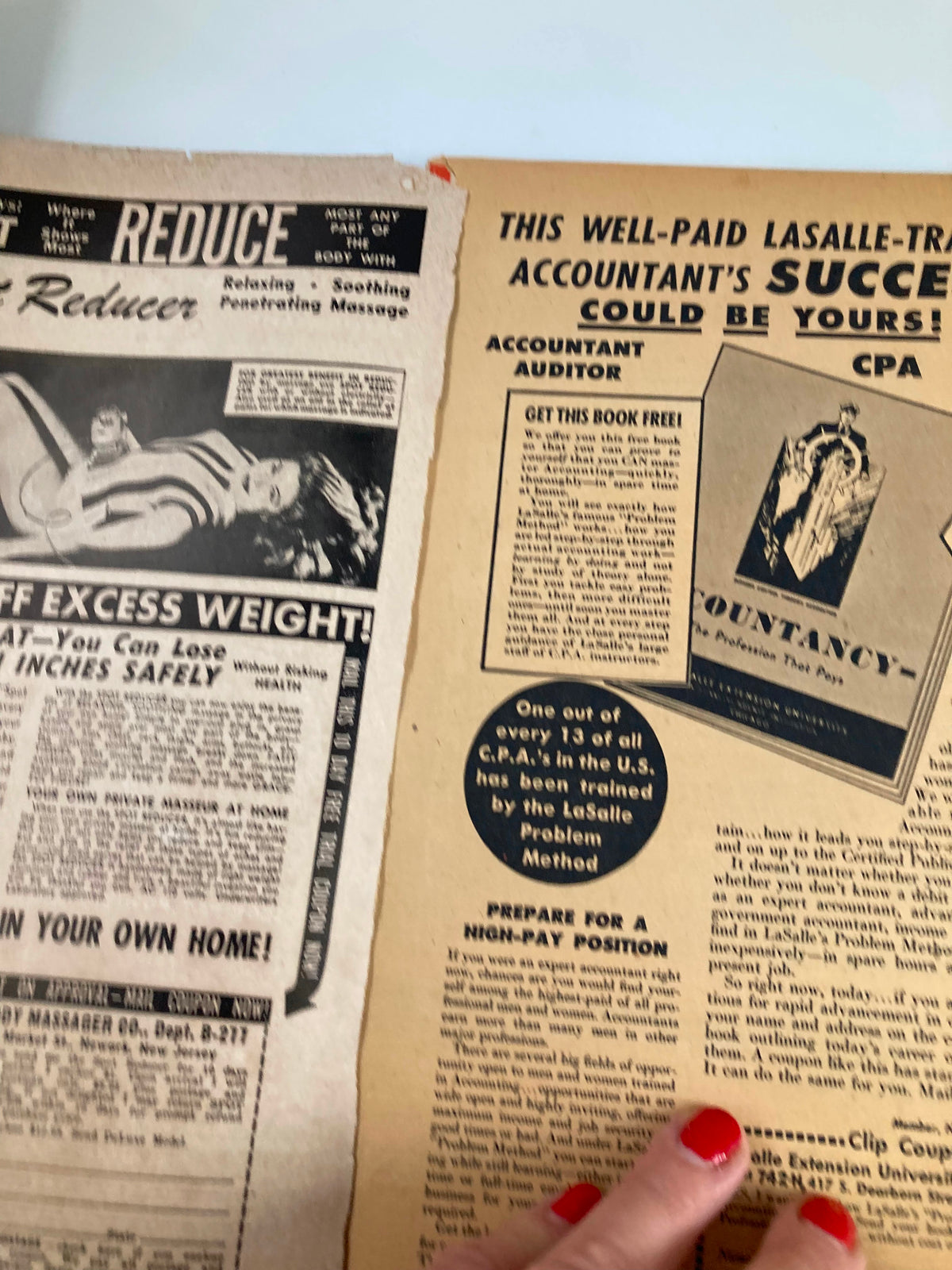 Inside page of VTG Confidential Magazine July 1956 featuring retro advertisements, indicative of the 1950s lifestyle and promotions, enhancing its collectible value.