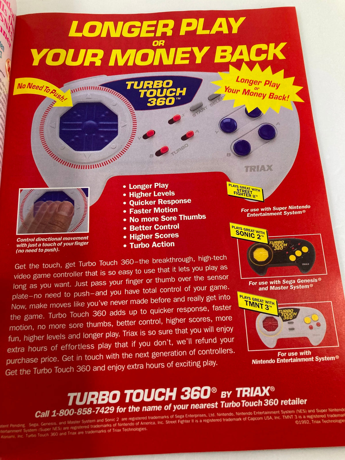 GamePro Magazine Vol 4 #12 featuring an advertisement for the Turbo Touch 360 video game controller, promoting longer play and higher control responsiveness.
