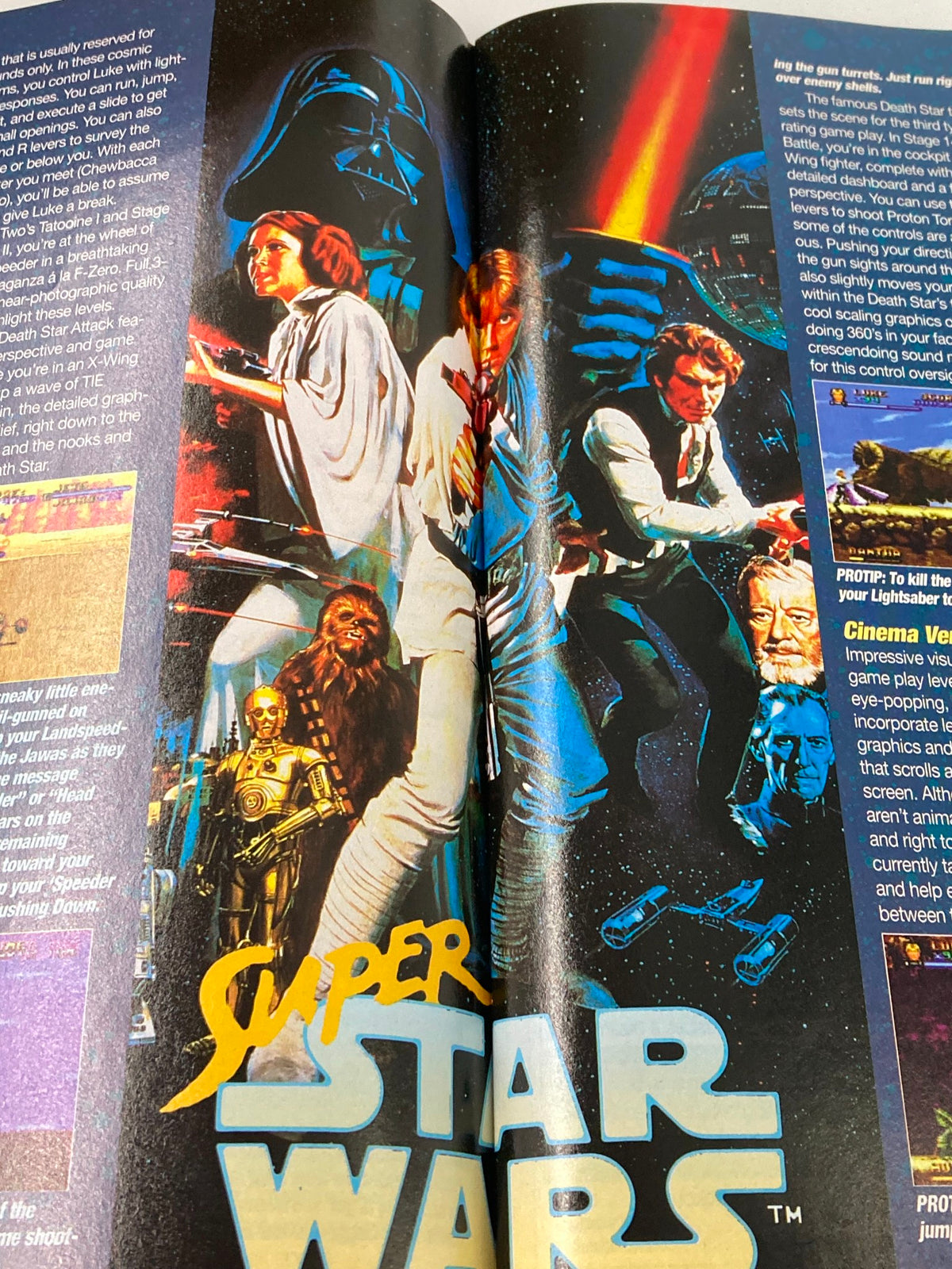 GamePro Magazine Vol 4 #11 features an illustration of Super Star Wars with iconic characters including Darth Vader, Princess Leia, and Luke Skywalker, highlighting the exciting game content.