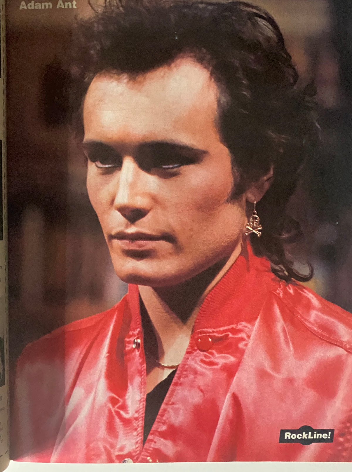 Portrait of Adam Ant in '16 Magazine Presents Rock Line' January 1984, capturing the style and essence of the 1980s music era.