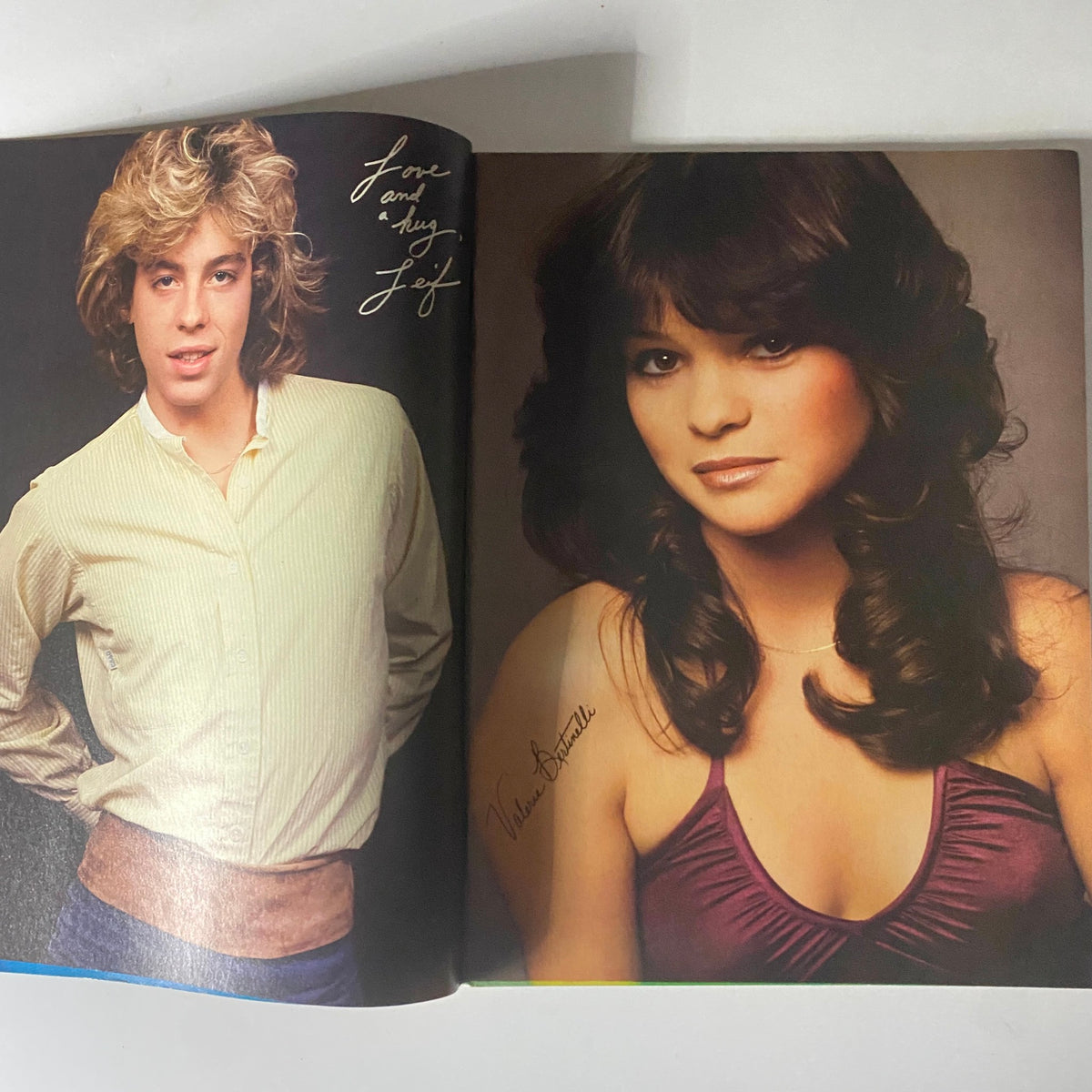 An inside page from SuperTeen Magazine November 1980, featuring a full-color pinup of teen idols, including Valerie Bertinelli and a young male star.