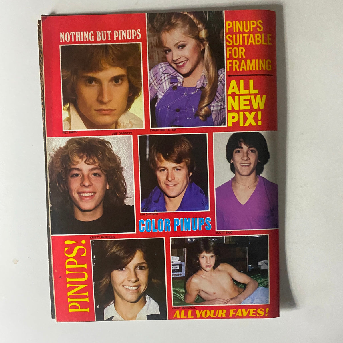 Cover image of SuperTeen Photo Album No. 5 presenting a collage of pinups, featuring various celebrities such as Kristy McNichol and other iconic figures from the 1970s, known for its vibrant colors and nostalgic appeal.