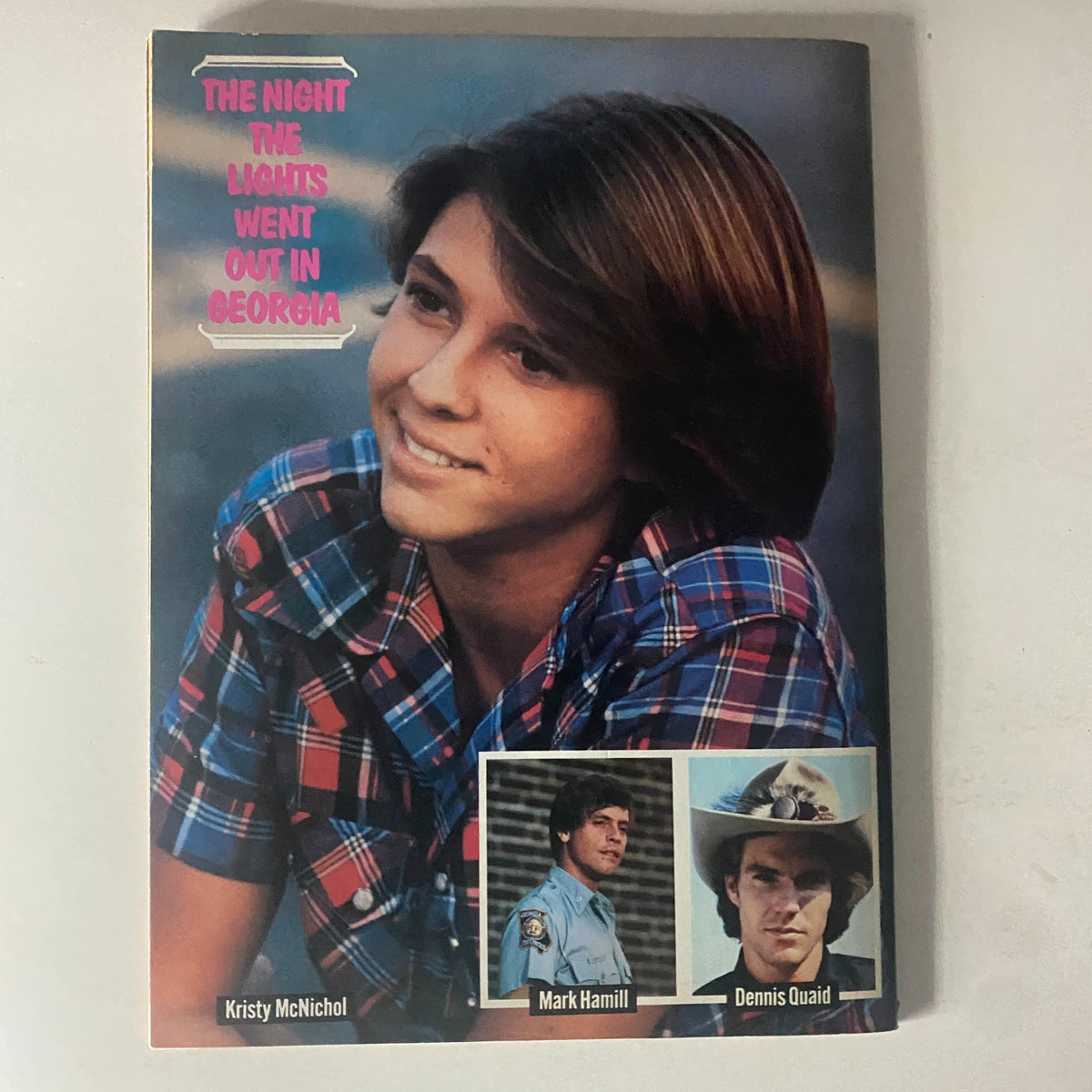 Teen Bag Fall Annual featuring Scott Baio, Ralph Macchio, John Schneider. Image showcases a young actor in a plaid shirt, likely from the 1980s television series 'The Night the Lights Went Out in Georgia'.