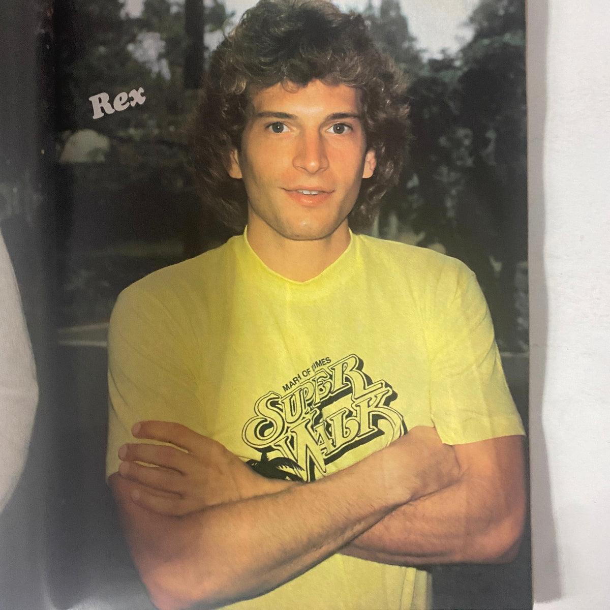 Teen Bag Magazine November 1980 featuring a posed photograph of a young man named Rex in a yellow t-shirt, showcasing 1980s pop culture fashion.