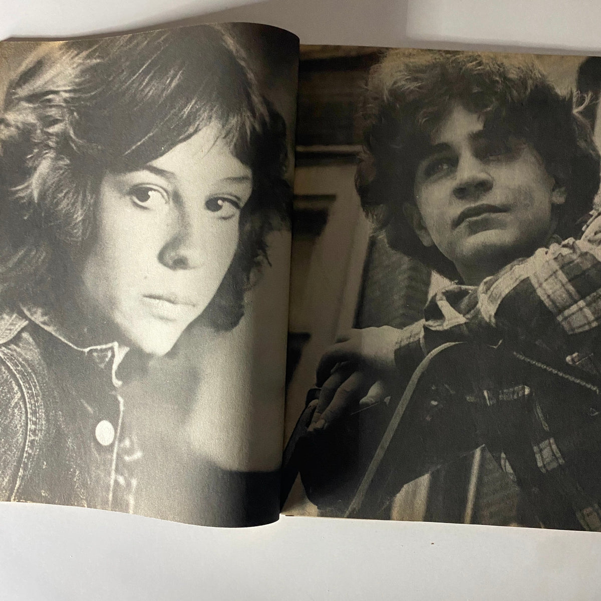 Black and white spread from Teen Pin-Ups Magazine November 1980, featuring photos of young actors, capturing the essence of 1980s pop culture.