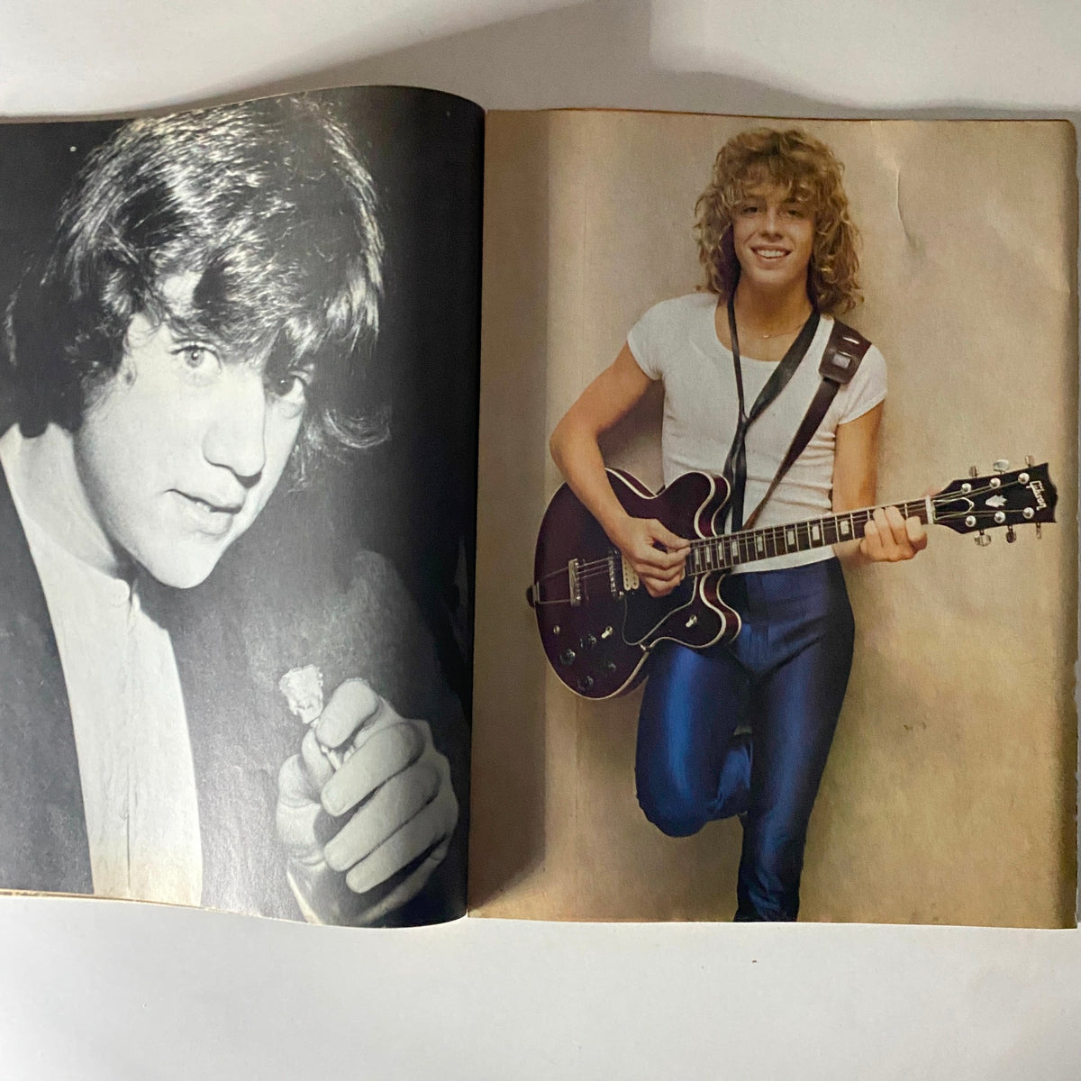Another black and white spread from Teen Pin-Ups Magazine November 1980, displaying images of teenage heartthrobs, illustrating the magazine's focus on celebrity culture.
