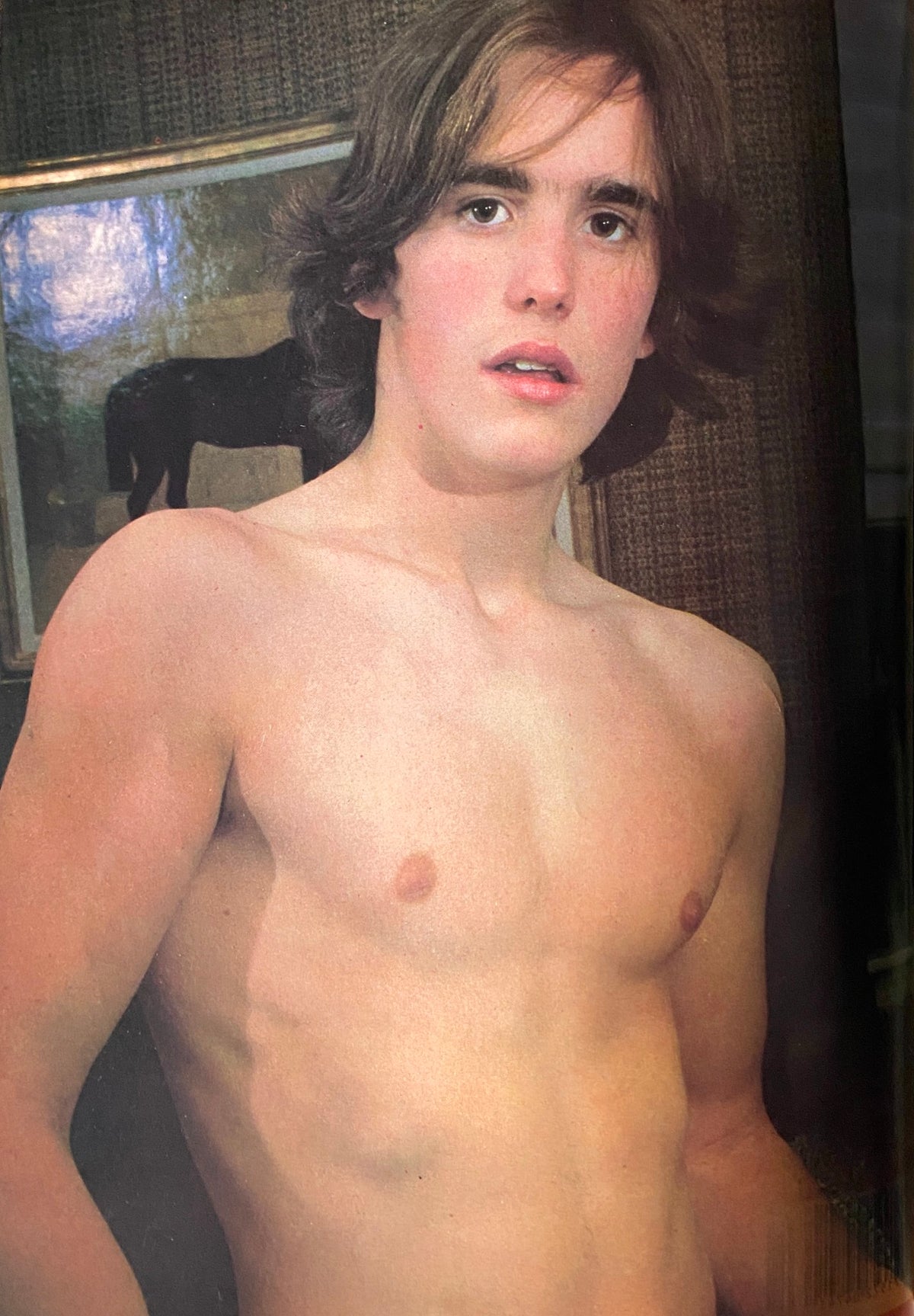 Exclusive centerfold image from Teen World & Teen Life Magazine August 1981 featuring a male model, highlighting the magazine's focus on 1980s teen culture.