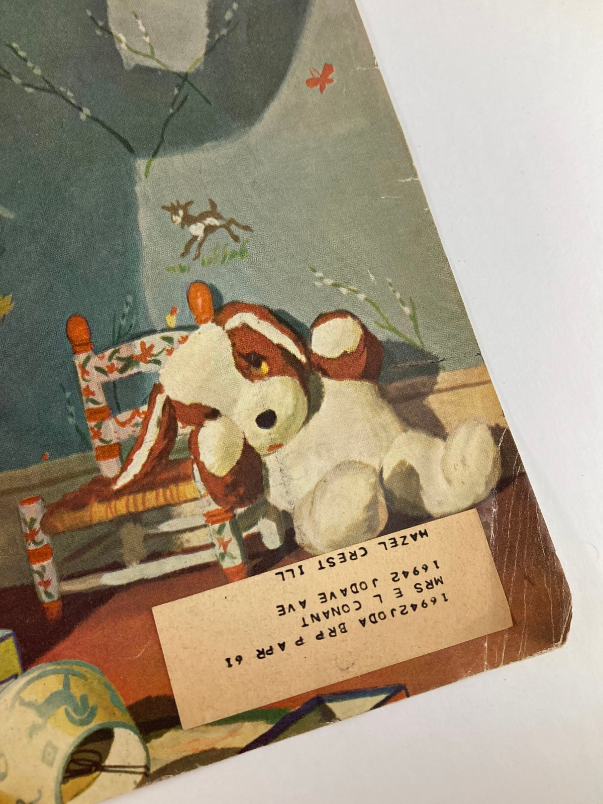 COVER ONLY The Saturday Evening Post October 22 1960, showing a close-up of the cover featuring The McKeevers of USC, with a focus on a cute plush dog and playful elements in the child's room.