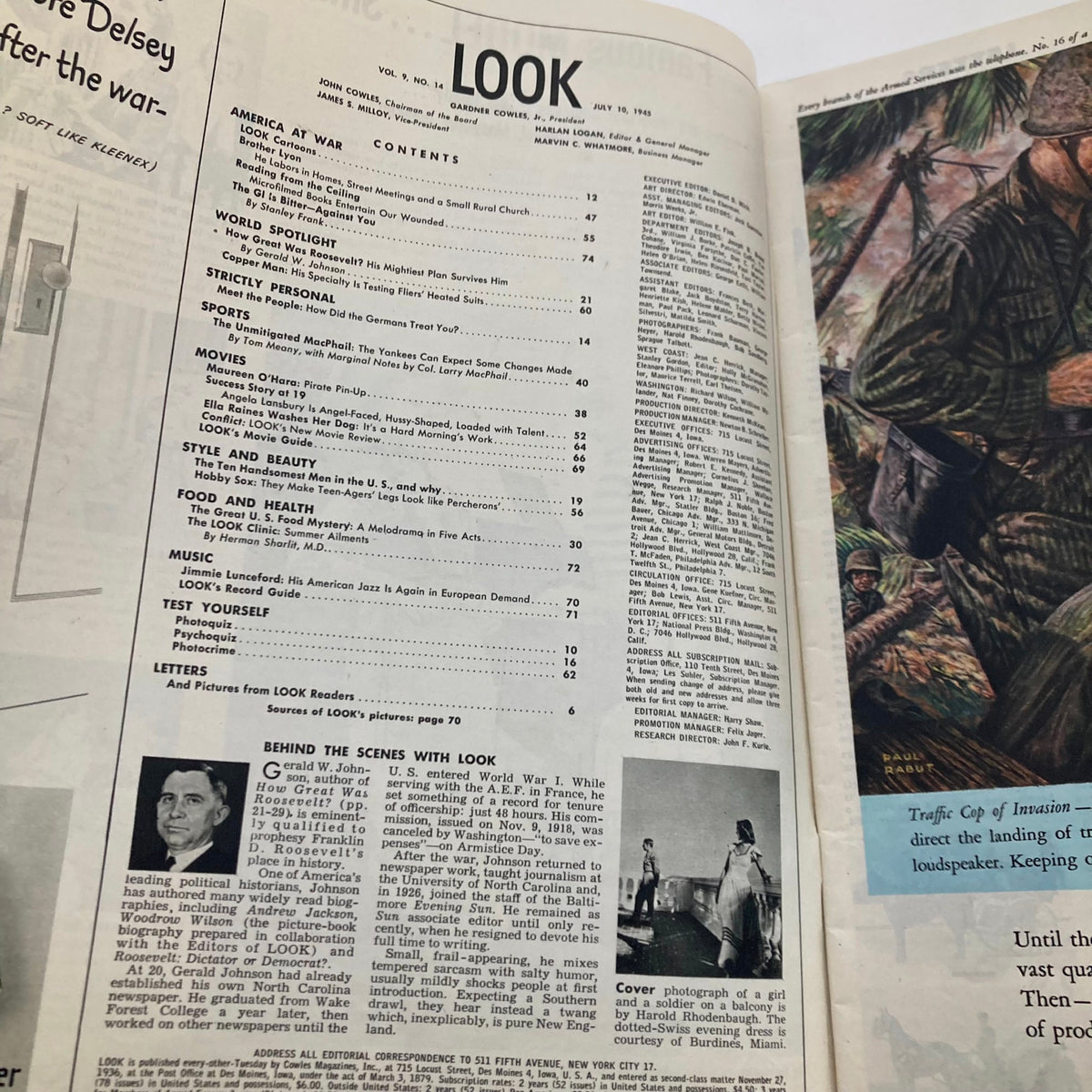Vintage Look Magazine July 10 1945 How Great Was Roosevelt & The U.S. Food Mystery