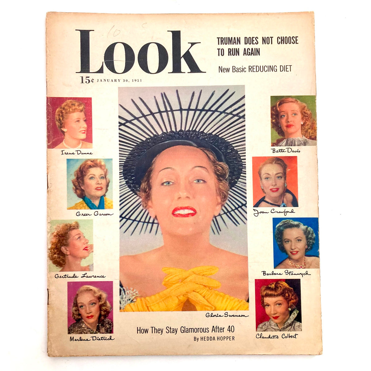 Vintage Look Magazine January 30 1951 Gloria Swanson, Joan Crawford No Label