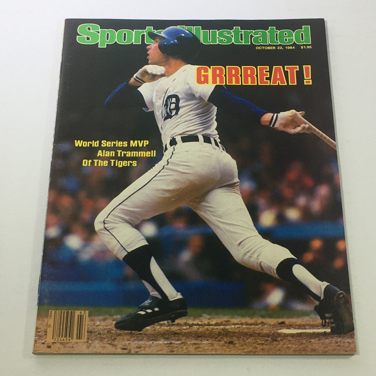 Sports Illustrated magazine cover from October 22, 1984, featuring MLB World Series MVP Alan Trammell of the Tigers, emphasizing the word 'GRRRREAT!'.