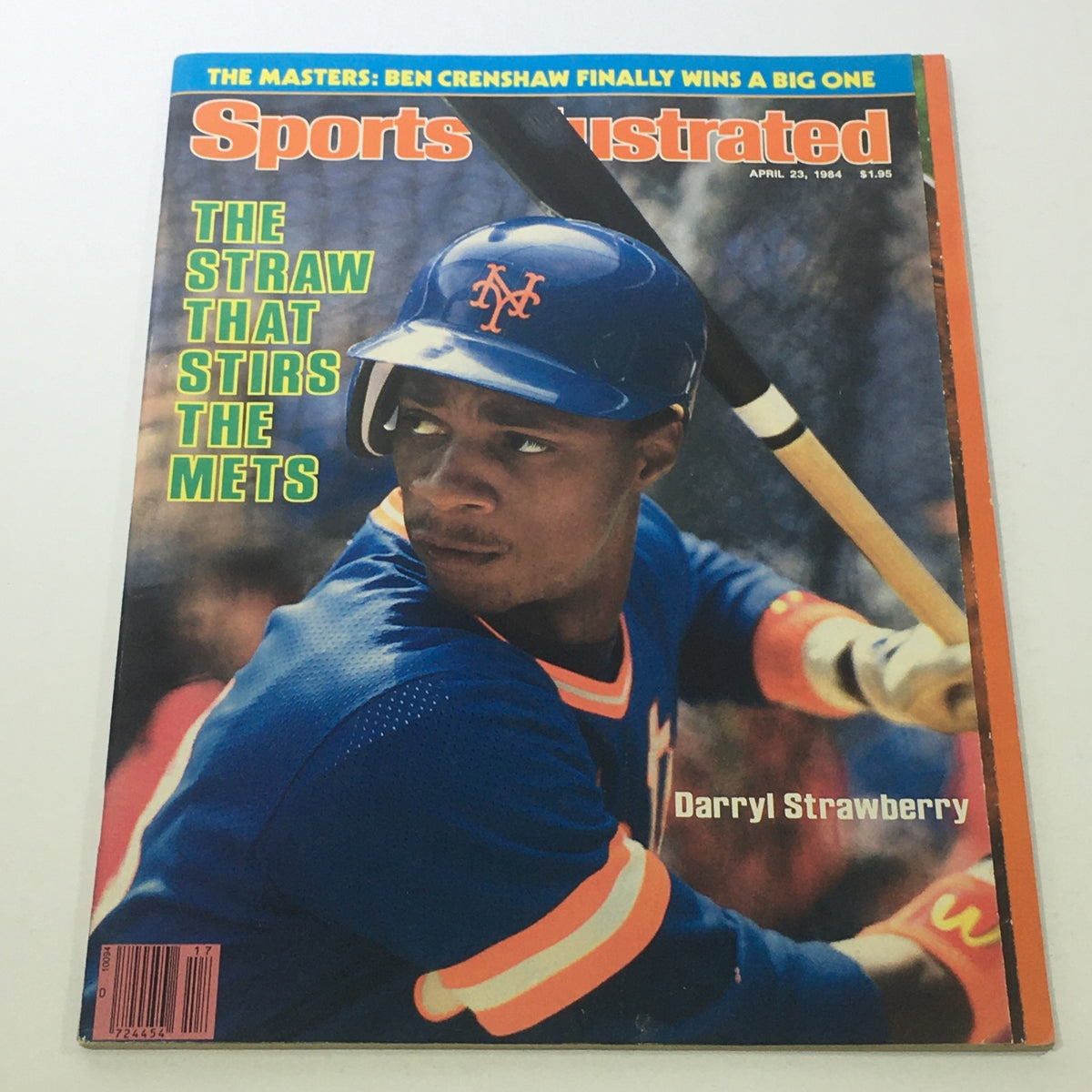 Cover of Sports Illustrated dated April 23, 1984, featuring MLB player Darryl Strawberry wearing a New York Mets uniform, with the headline 'The Straw That Stirs the Mets'.