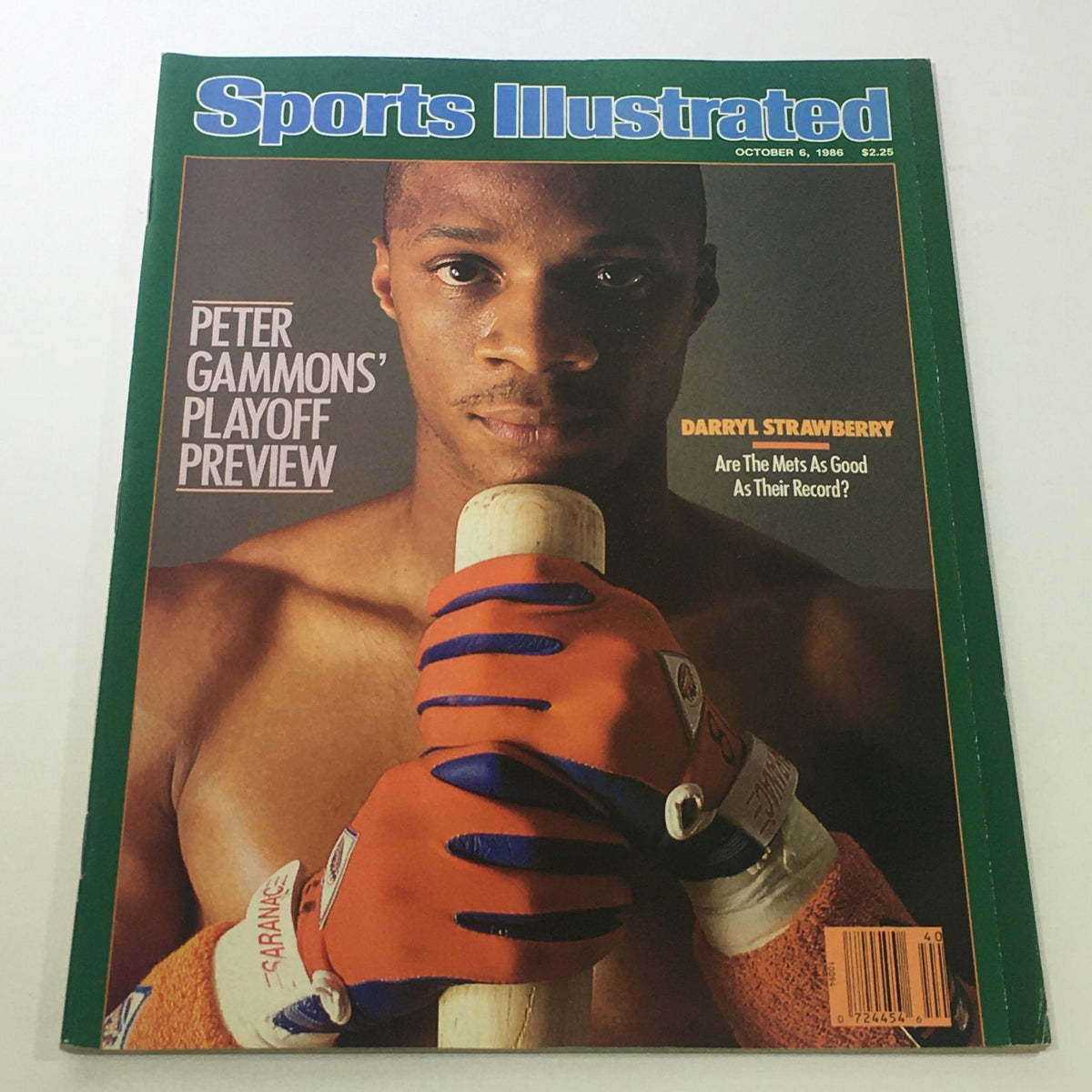Cover of Sports Illustrated magazine from October 6, 1986, featuring Darryl Strawberry with a baseball bat. The title reads 'Peter Gammons' Playoff Preview' and poses the question, 'Are The Mets As Good As Their Record?'