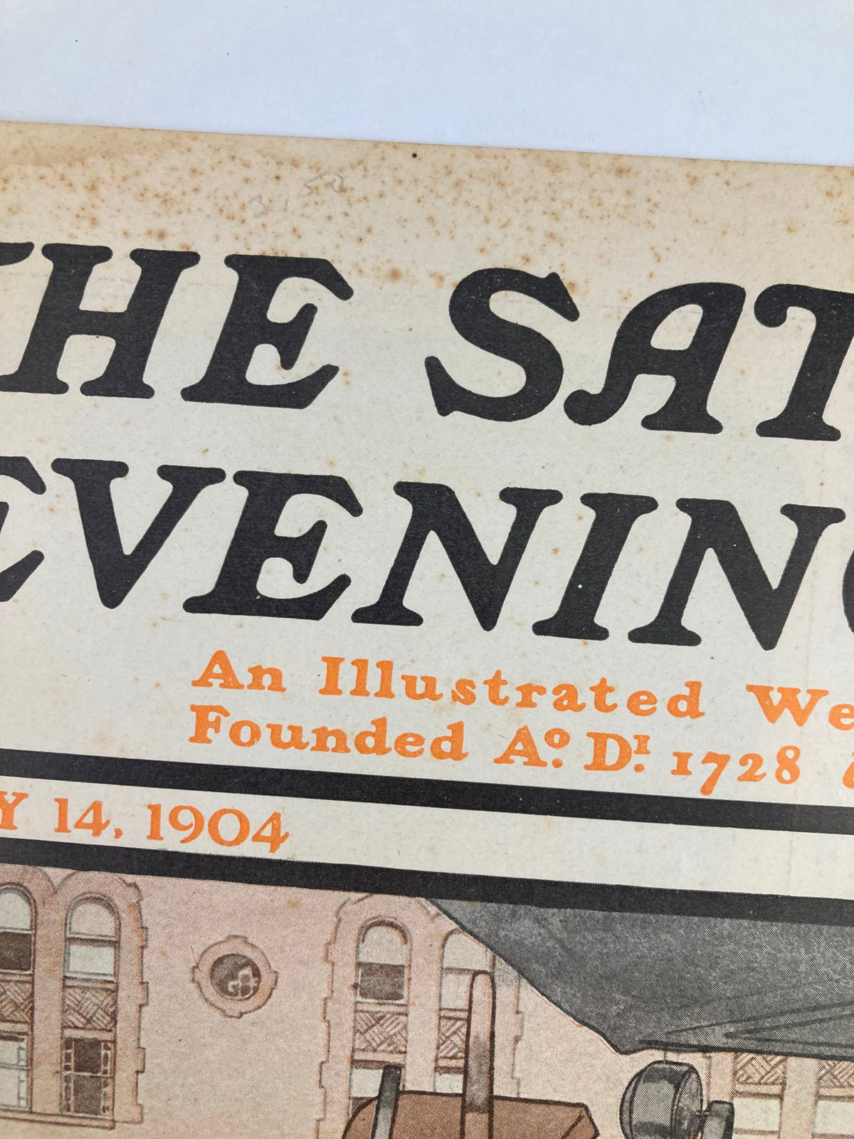 Cover of The Saturday Evening Post from May 14, 1904, featuring the beginning of The Buccaneers, showcasing vintage design and historical details.