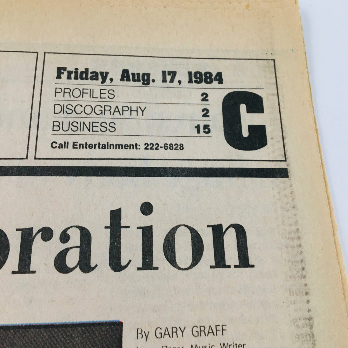 Detroit Free Press August 17 1984 page featuring the Jacksons and Jermaine Jackson, highlighting profiles, discography, and business section.