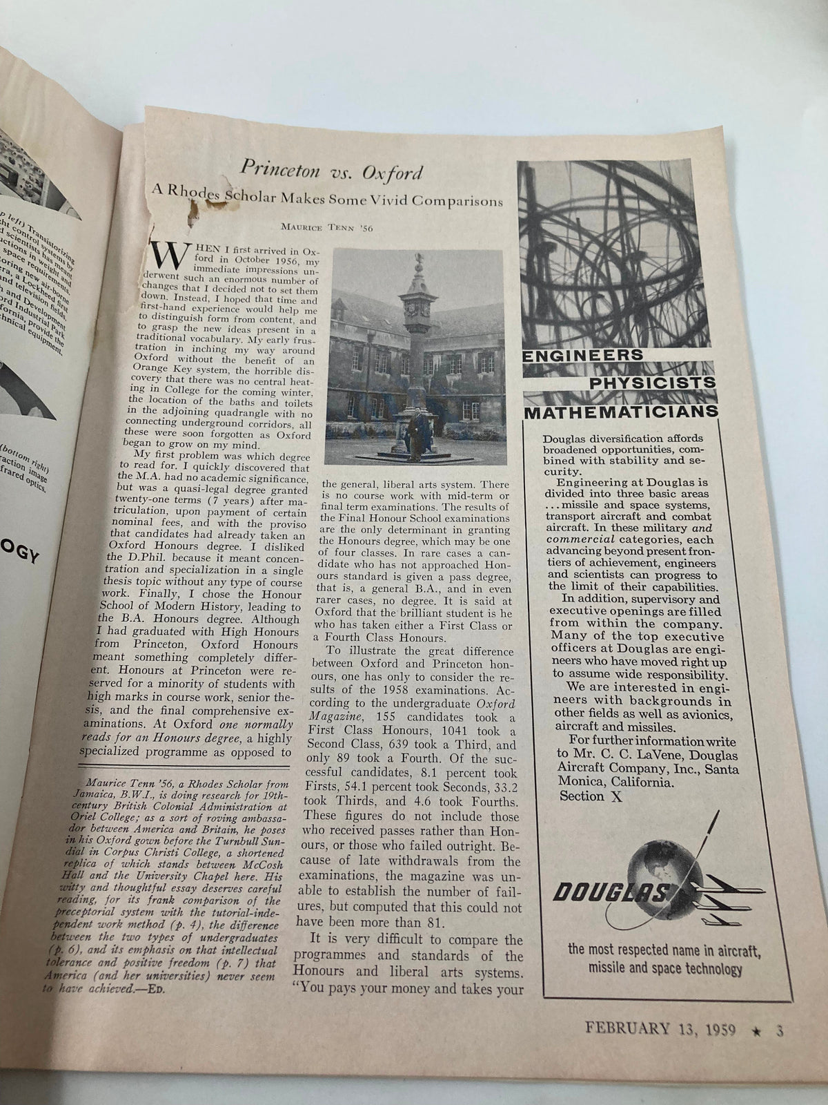 Vintage Princeton Alumni Weekly February 13 1959 A Rhodes Scholar Vivid Comparisons