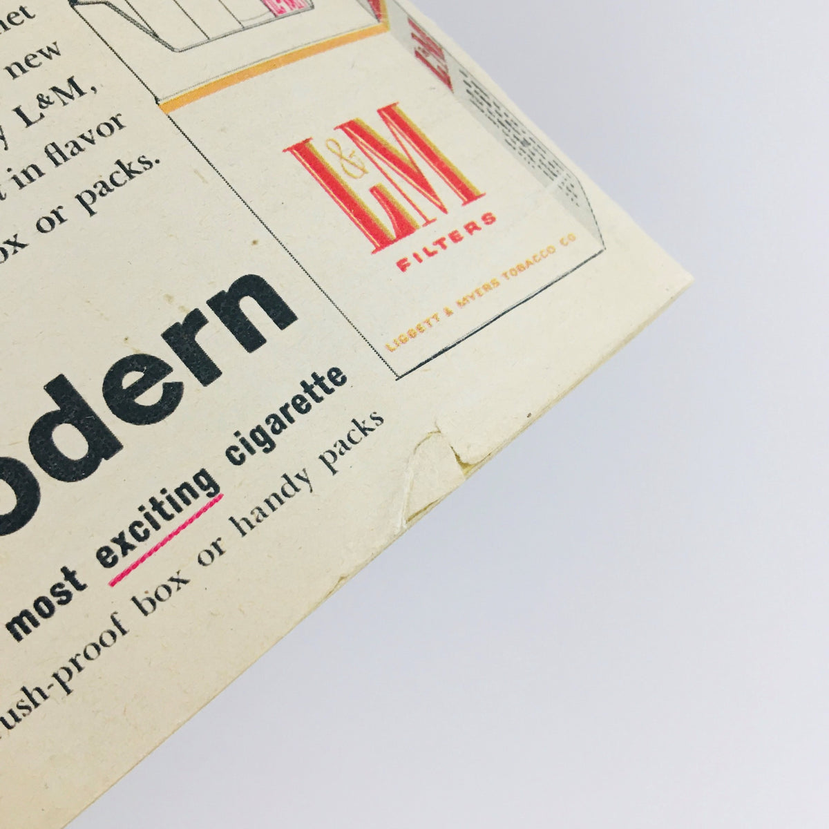 Back cover of TV Guide Magazine October 26 1957 featuring L&M Filters advertisement, highlighting vintage advertising style.
