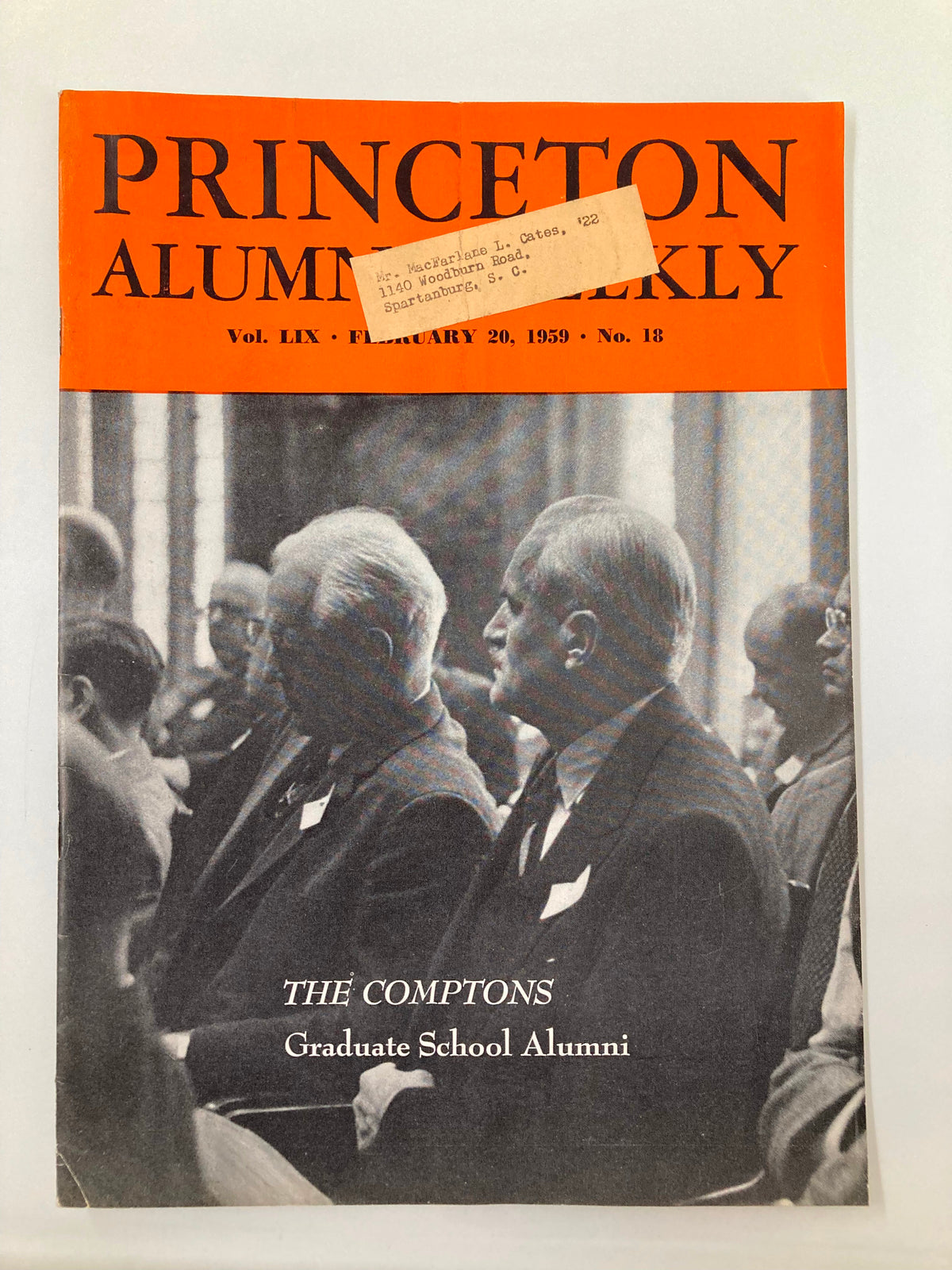Vintage Princeton Alumni Weekly February 20 1959 The Comptons Graduate School Alumni
