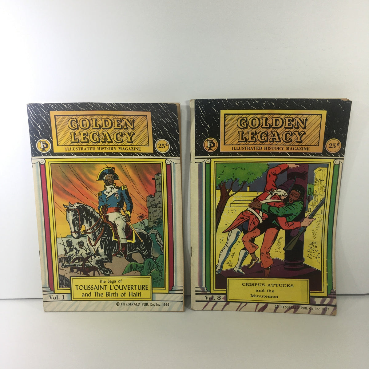Lot of 13 Golden Legacy Illustrated History Magazine showcasing Volume 1 The Saga of Toussaint L'Ouverture and Volume 3 Crispus Attucks and the Minutemen.