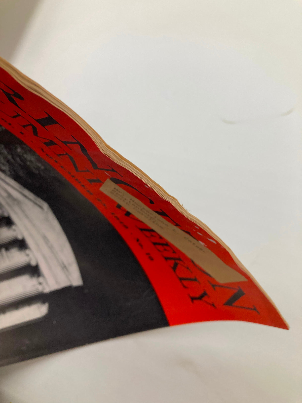 Side view of the Princeton Alumni Weekly from November 25, 1949, showing the spine and edge wear of the vintage magazine.