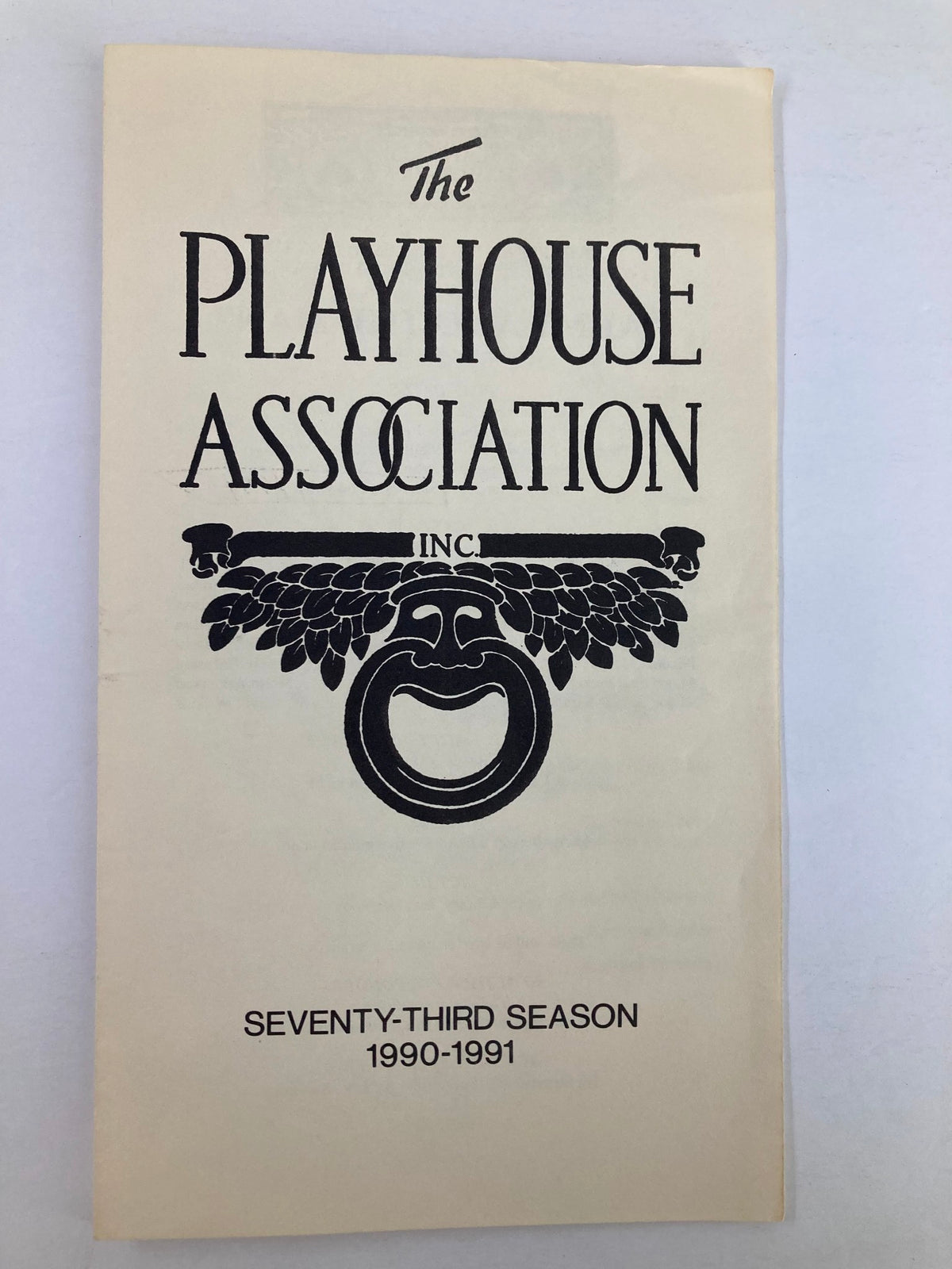 Cover of the 1991 Program for The Playhouse Association featuring Arms and The Man by George Bernard Shaw, representing the 73rd season of the association.
