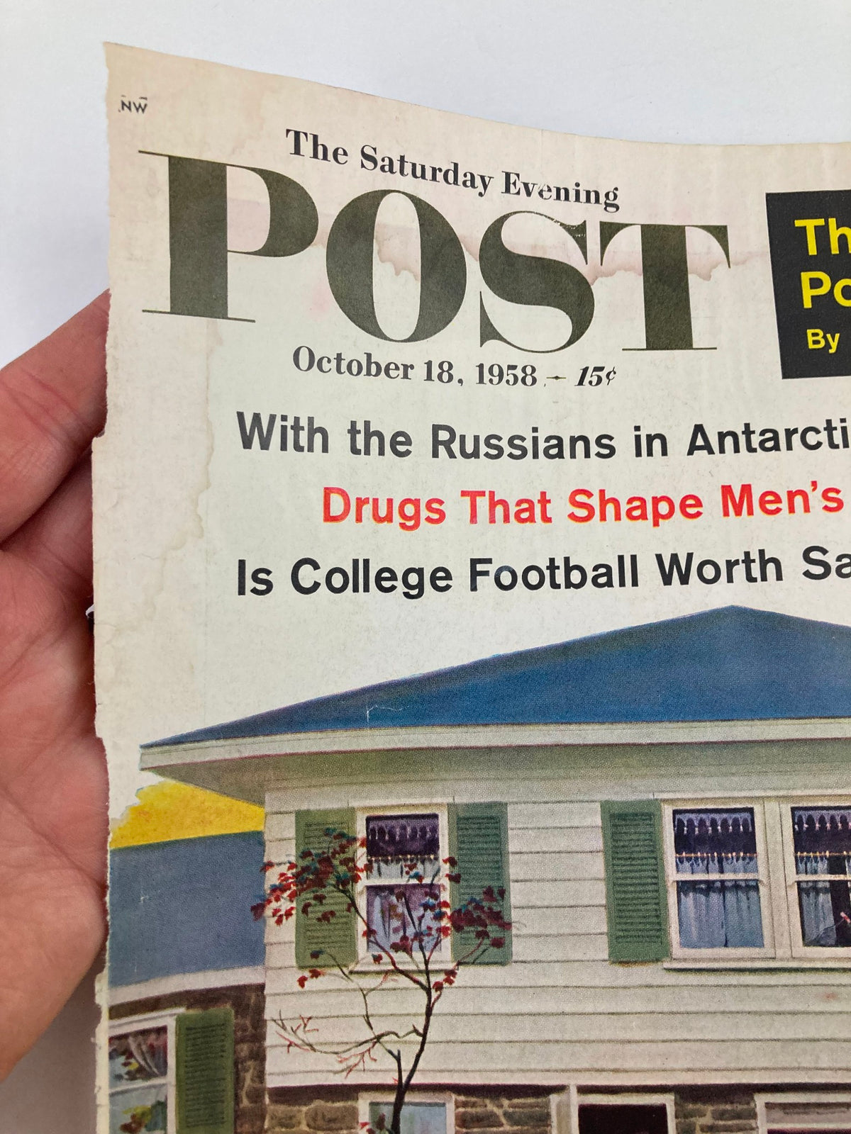 The Saturday Evening Post October 18 1958 California Political Drama cover, highlighting the magazine's title and vintage imagery.