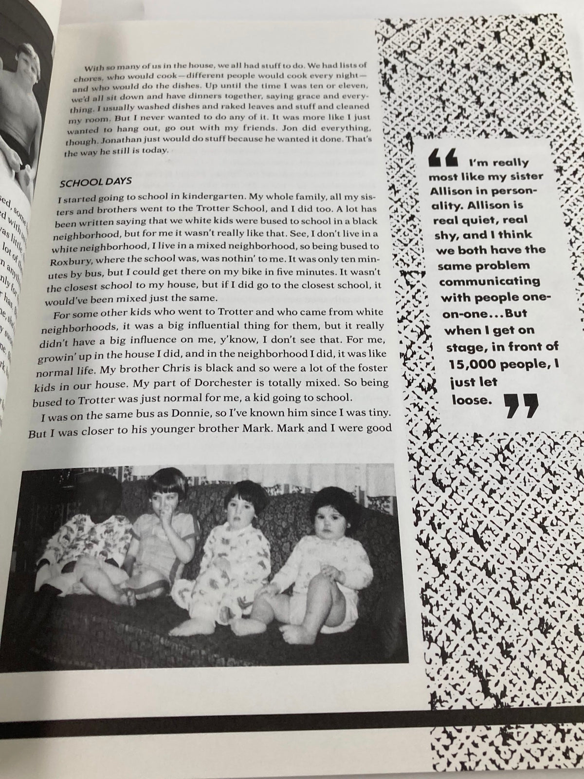 1988 The Official Autobiography Our Story New Kids On The Block - An image depicting a family gathering with childhood friends, showcasing a sense of nostalgia and togetherness.