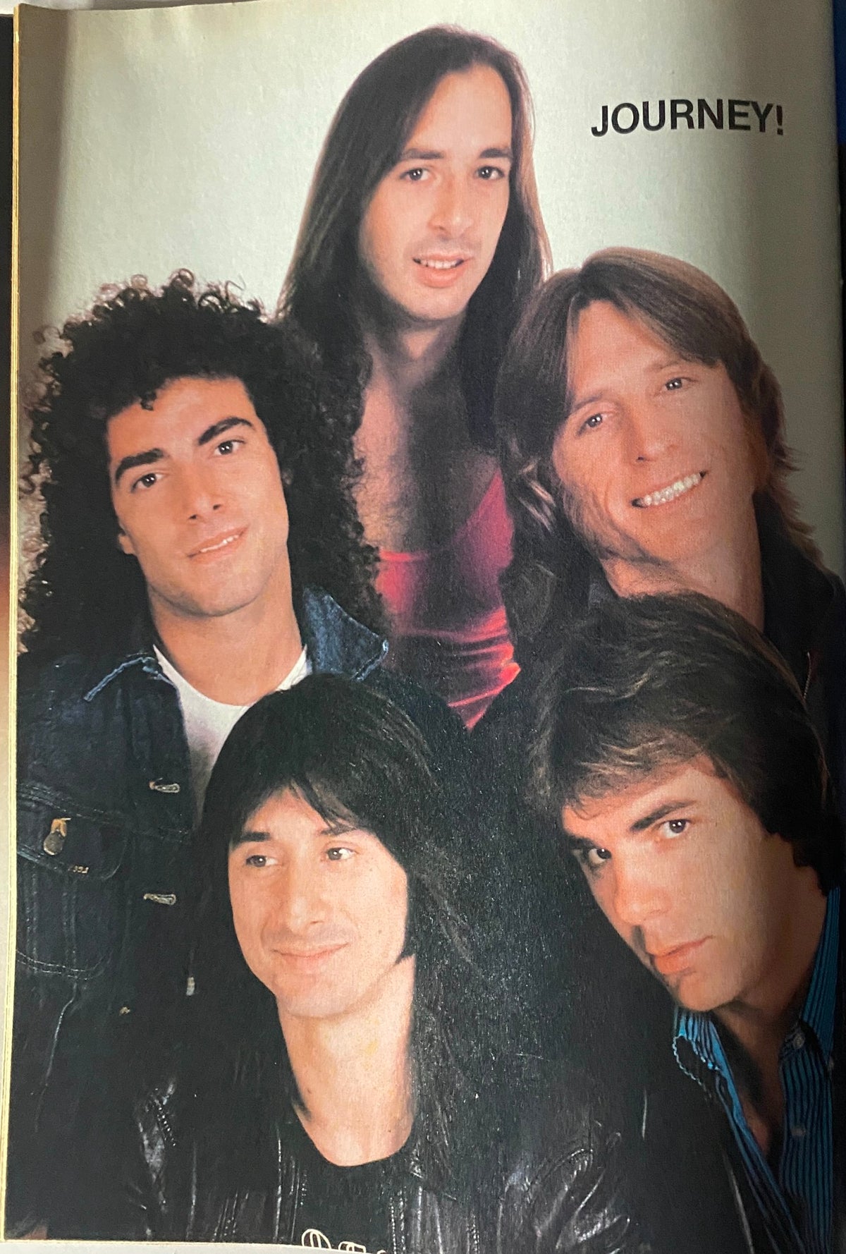 Tiger Beat Magazine May 1982 featuring the band Journey in a group photo, highlighting their iconic 1980s rock style and members.