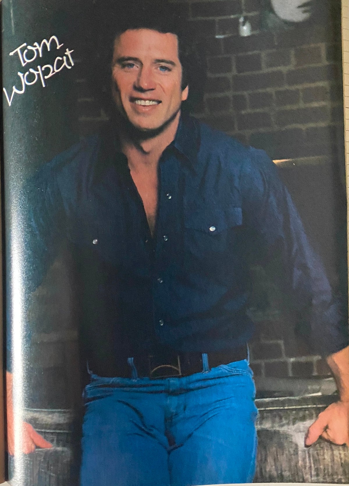 Tiger Beat Magazine May 1982 showcasing Tom Wopat in a casual outfit, smiling against a rustic background, capturing the essence of 1980s celebrity culture.