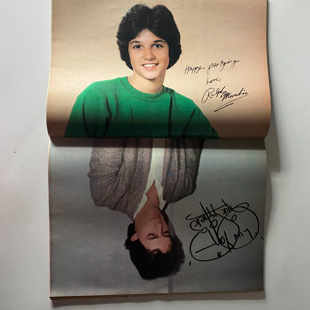 Colorful vintage image from Tiger Beat Magazine June 1982 featuring Ralph Macchio. The image includes a handwritten message from Ralph Macchio, making it a collectible piece for fans of 1980s pop culture.