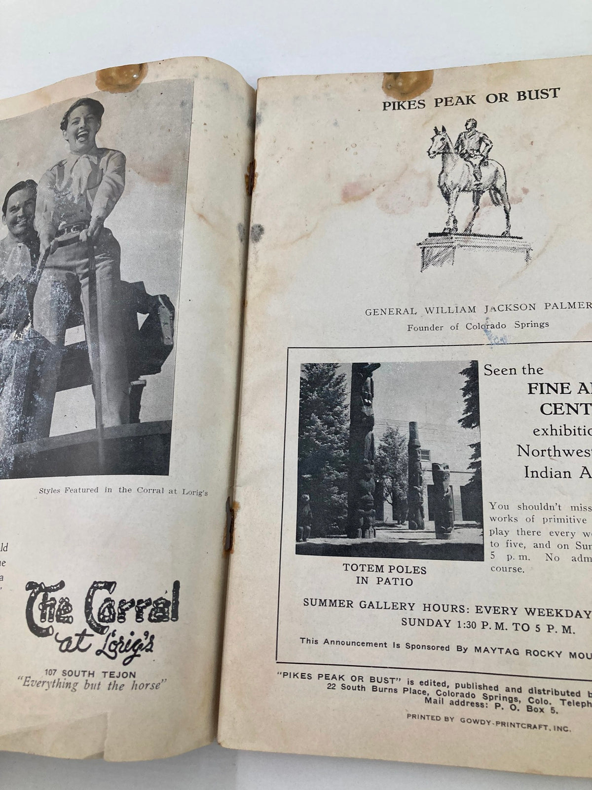 Vintage Pikes Peak or Burst Magazine July 2 1951 #6 Lt. Zebulon Pike No Label