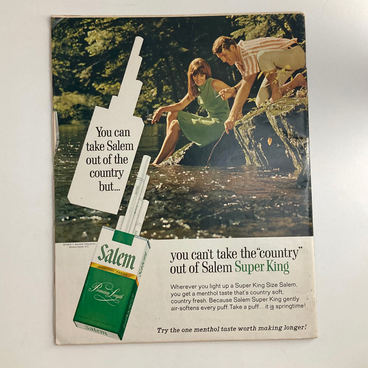 Advertisement for Salem Super King cigarettes from VTG Look Magazine November 12, 1968.