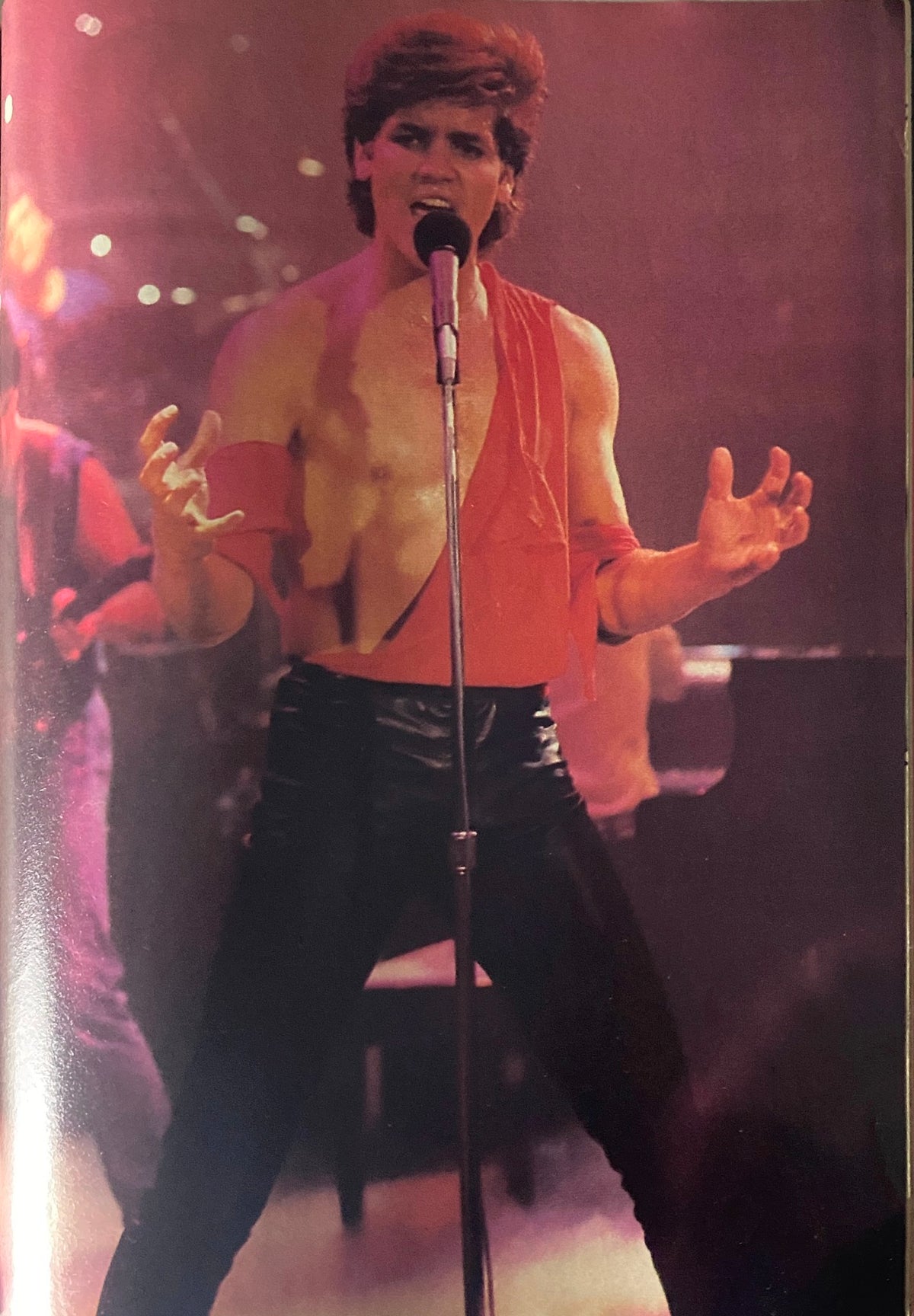 Teen Beat Magazine January 1984 capturing a live performance of a popular male singer from the 1980s on stage.