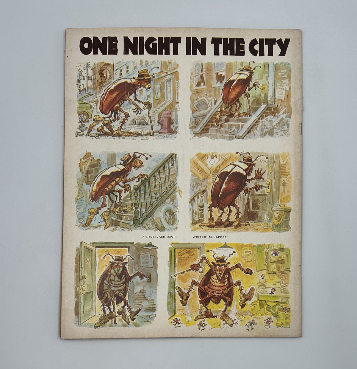 Comic strip titled 'One Night in the City' from MAD Magazine No. 199 June 1978, illustrated by Jack Davis. The strip features a detailed, humorous depiction of cartoon insects in a city setting.