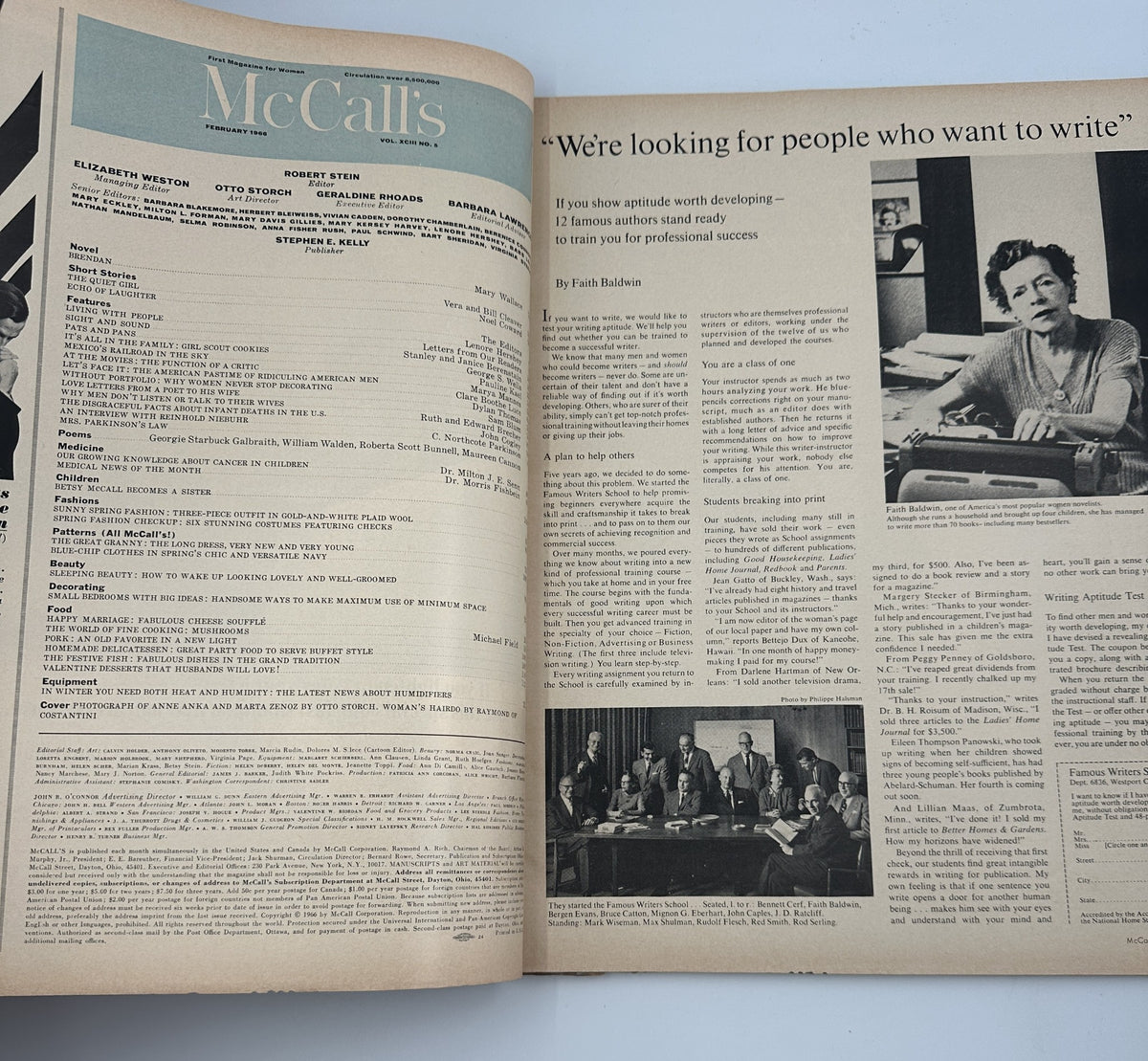 McCall's Magazine February 1966 Dylan Thomas, Infant Deaths Report