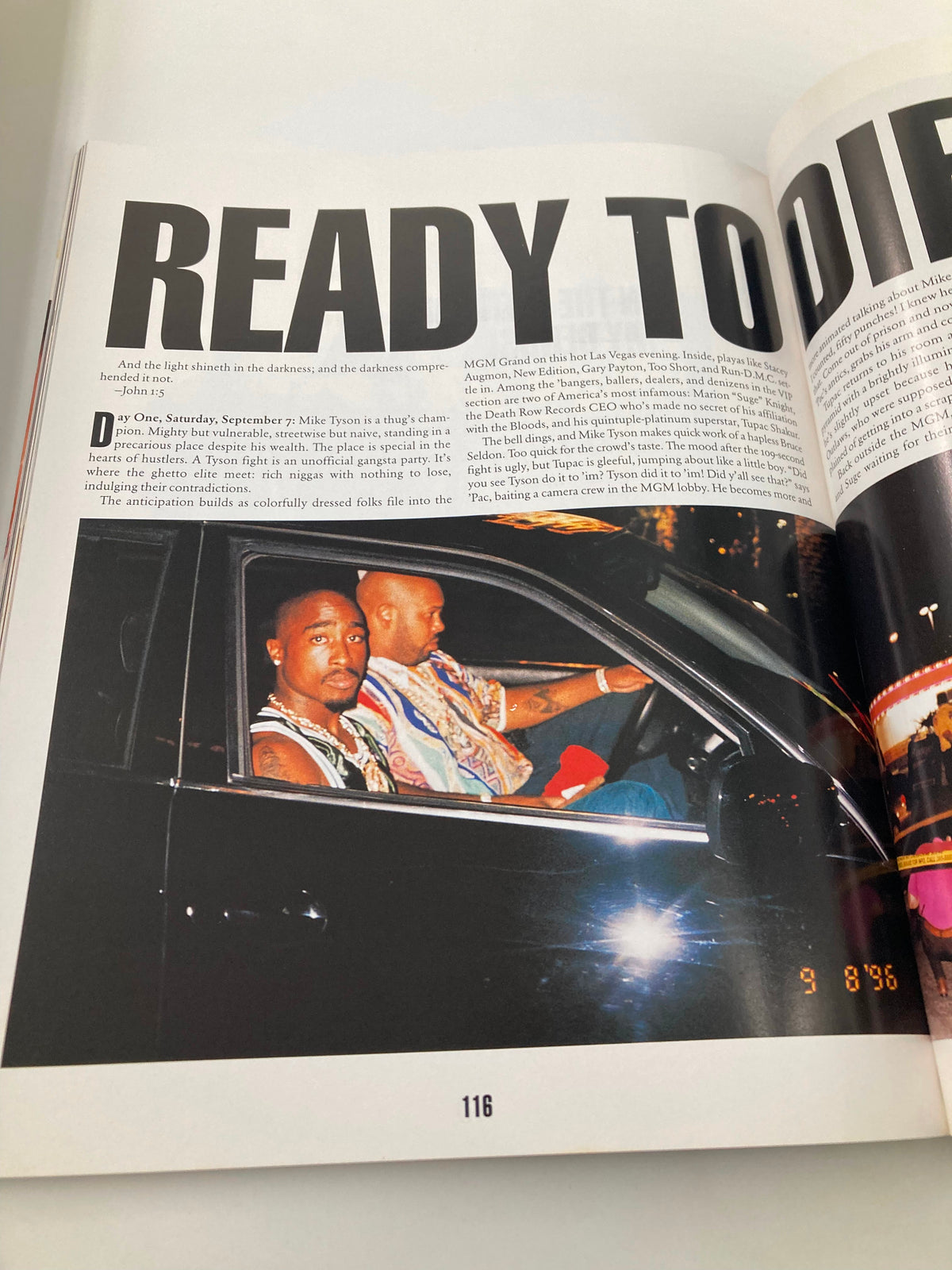 Tupac Shakur Memoir - An evocative image of Tupac Shakur in a car with a friend, illustrating moments of camaraderie and celebrity lifestyle.