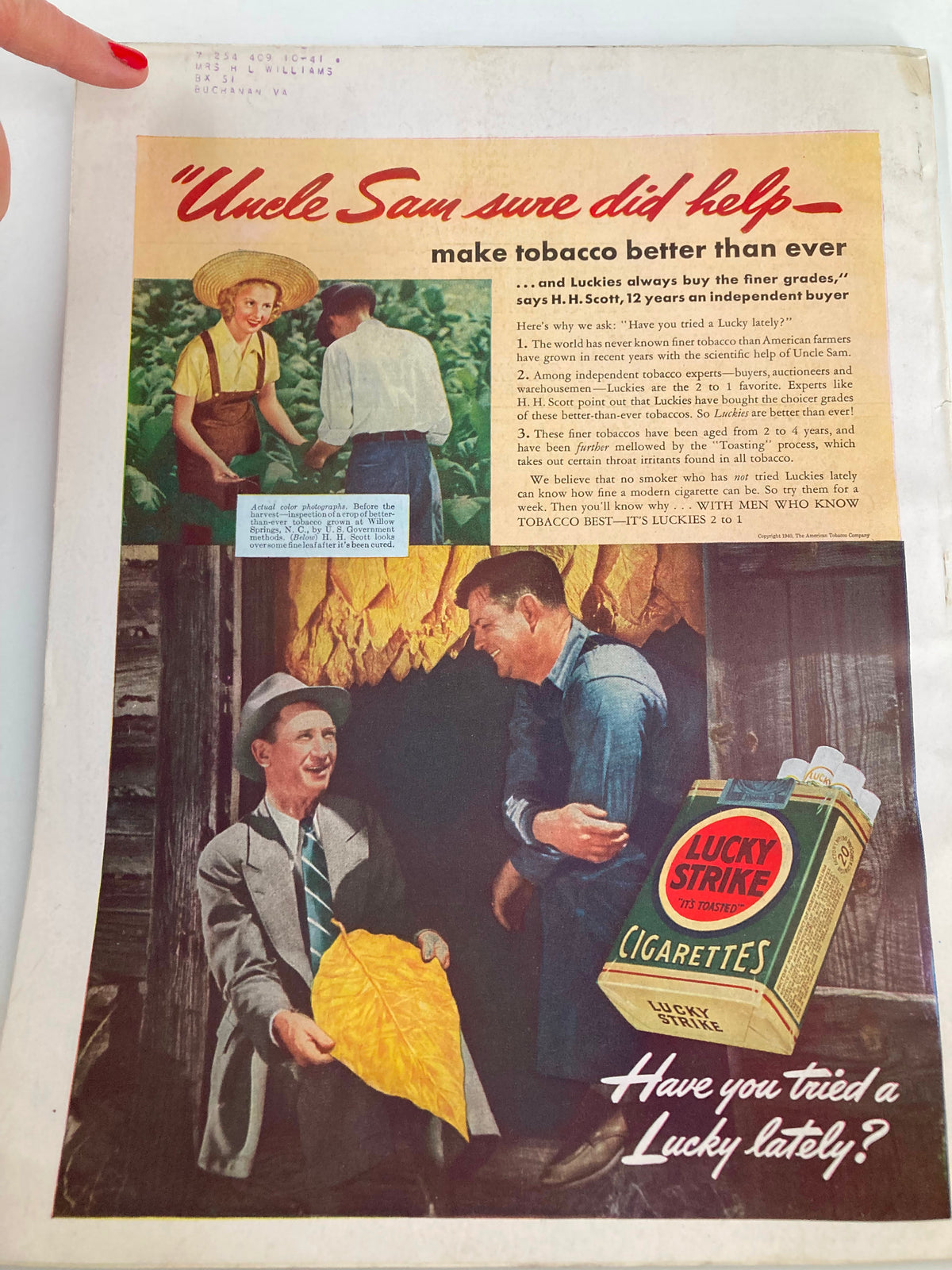 Advertisement page from the May 1940 Vintage Better Homes & Gardens Magazine titled 'Summer Takes The Floor', featuring a tobacco product.