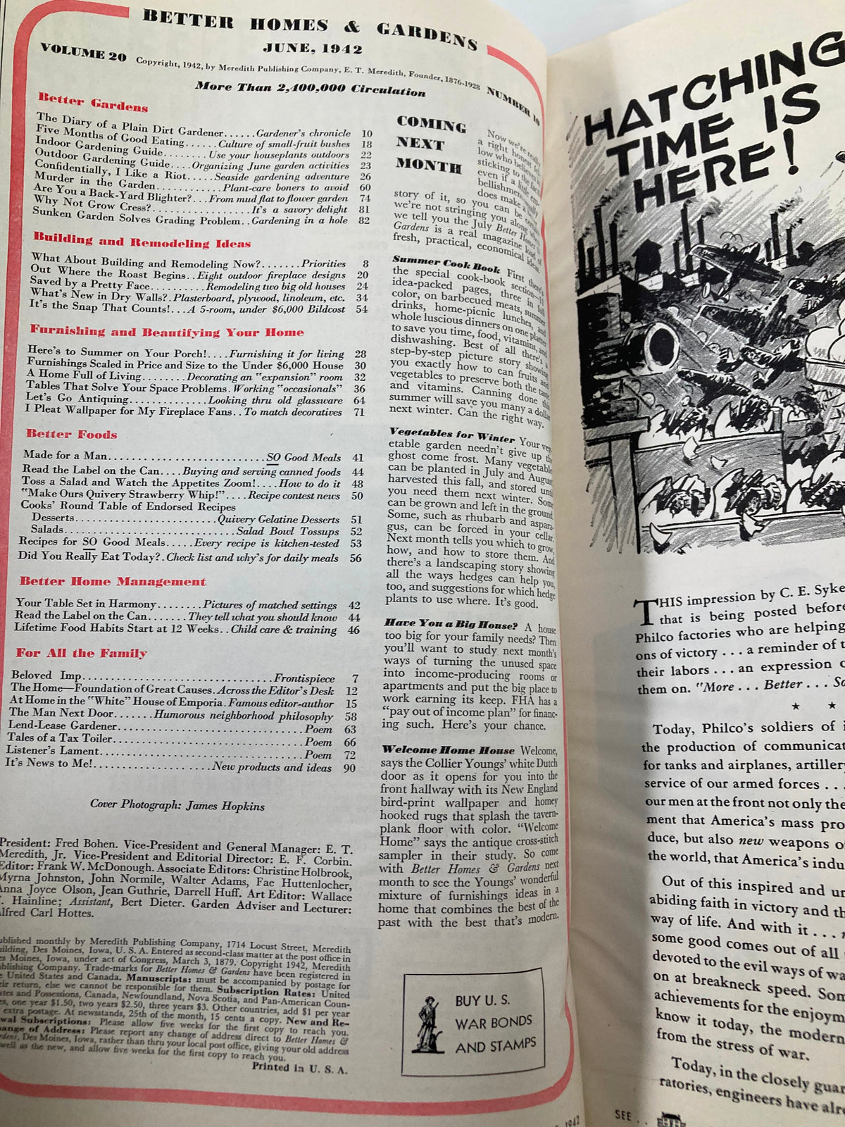 Vintage Better Homes & Gardens Magazine June 1942 We Garden Our Cape Cod to Eaves
