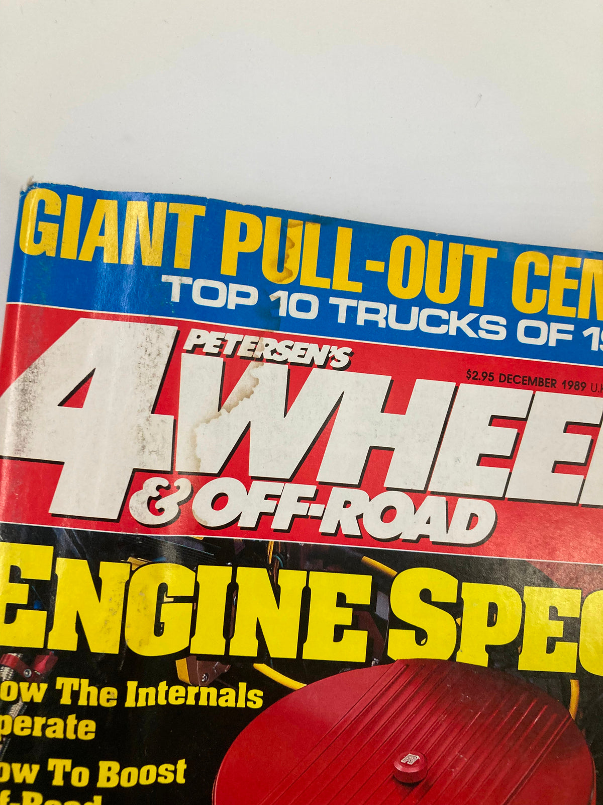 Top portion of Petersen's 4 Wheel & Off-Road Magazine December 1989 cover, displaying the title and promotional sections.