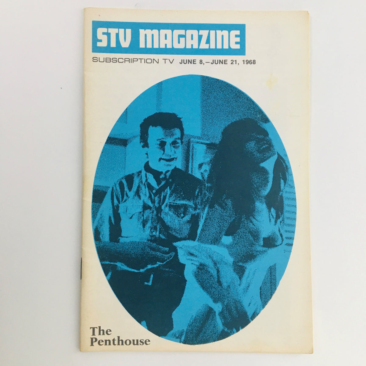 Cover of STV Magazine Subscription TV June 8-21 1968 featuring Terence Morgan in 'The Penthouse' with vintage blue graphics.